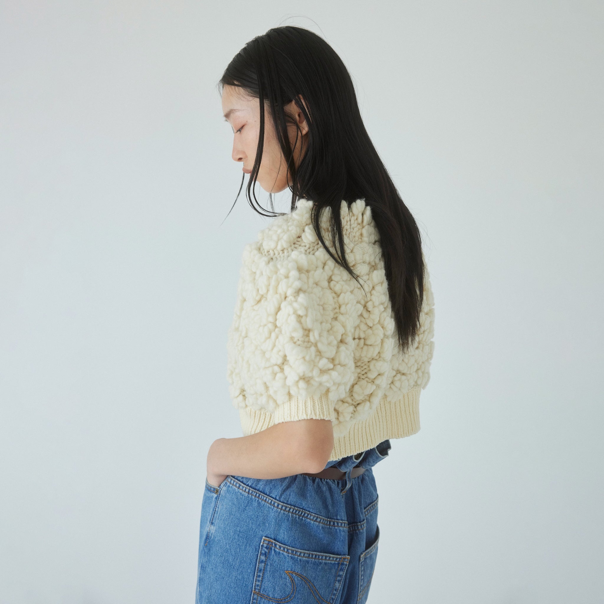 Hand made Wool Flowerカーディガン