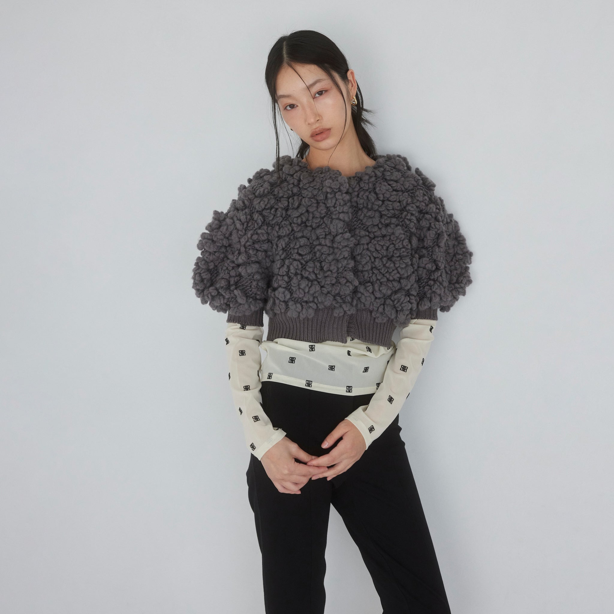 Hand made Wool Flowerカーディガン