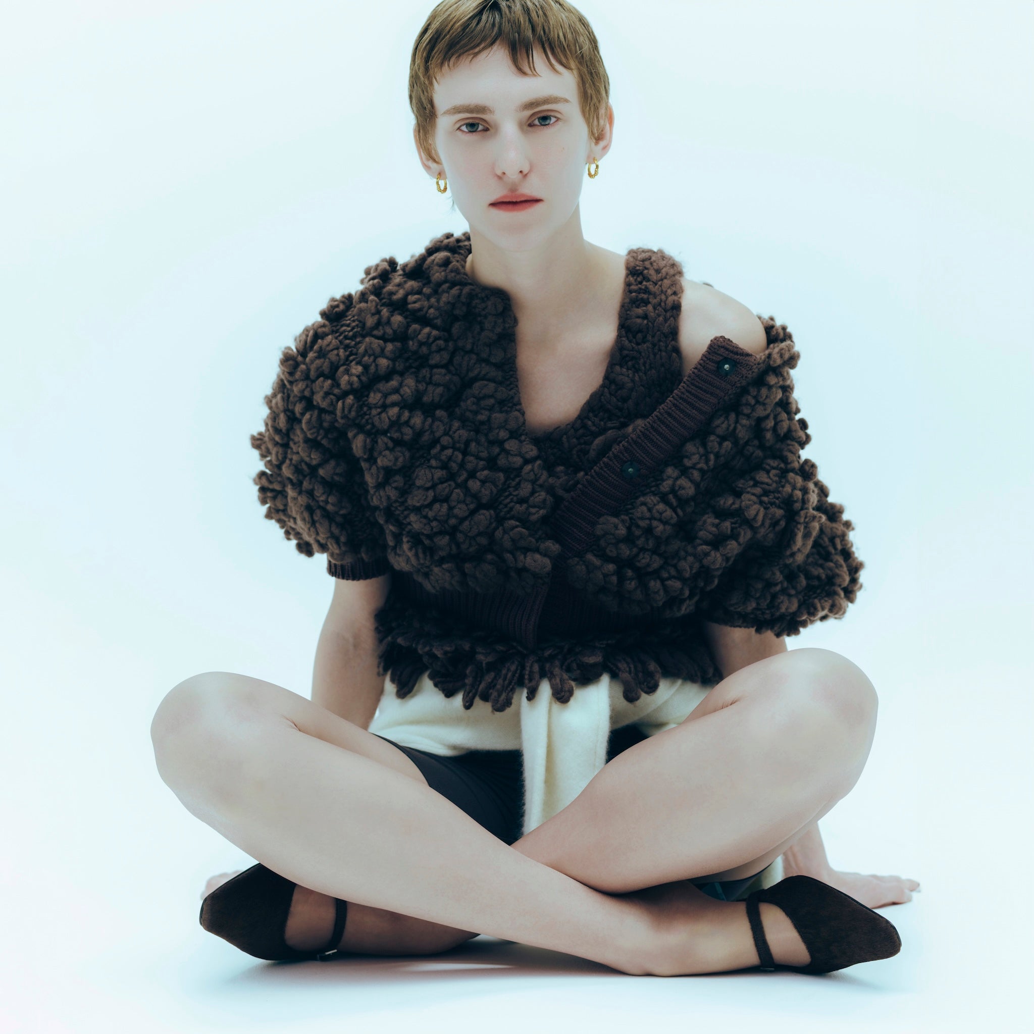 Hand made Wool Flowerカーディガン
