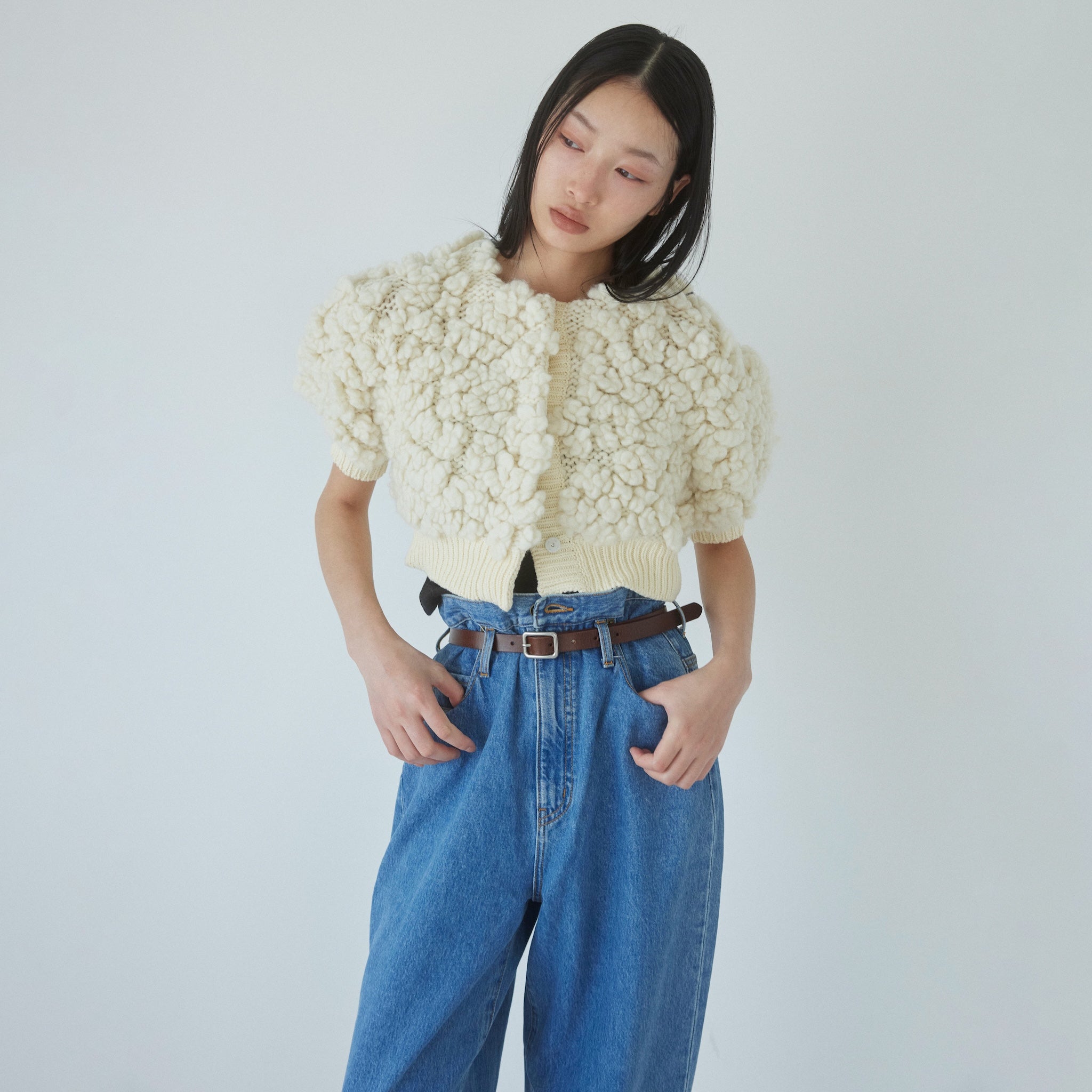 Hand made Wool Flowerカーディガン