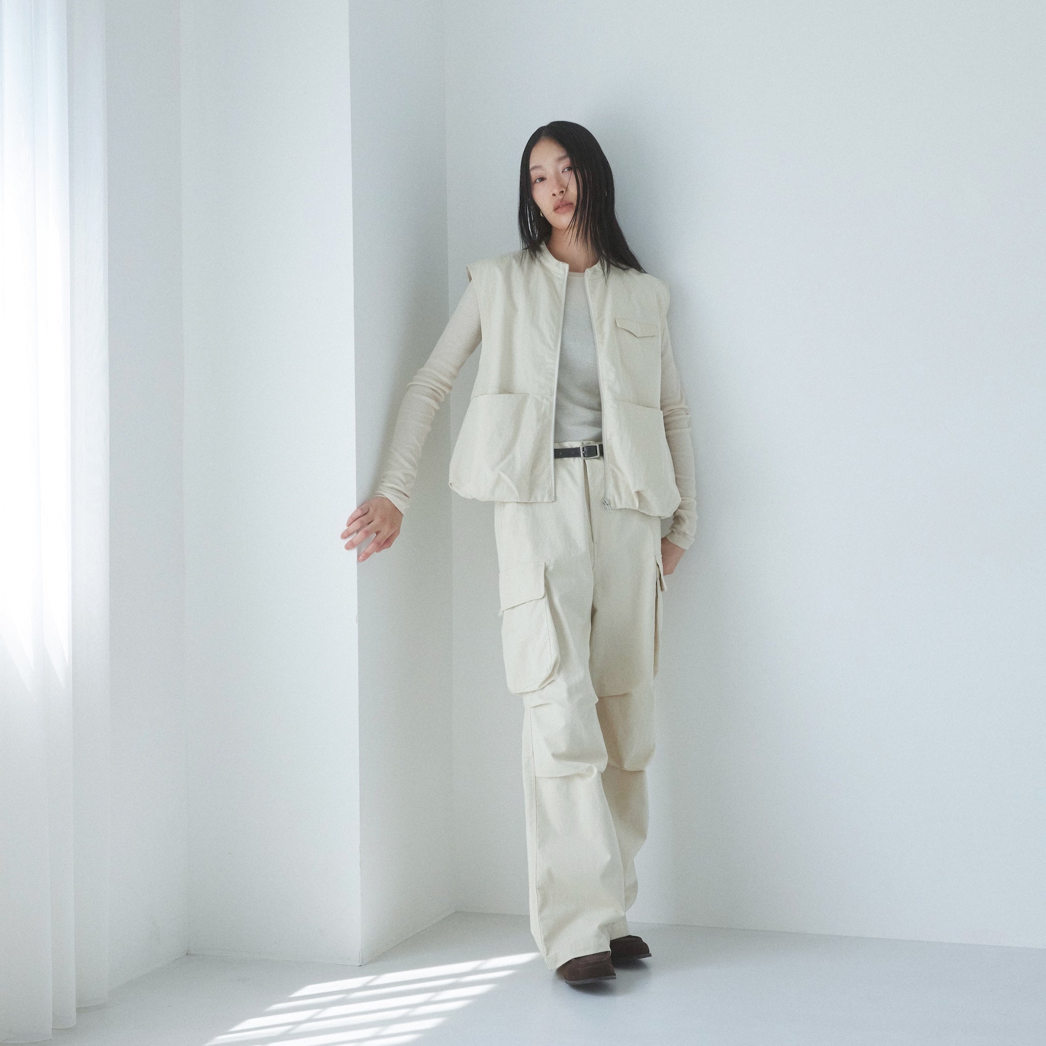 Hem balloon twill vest
