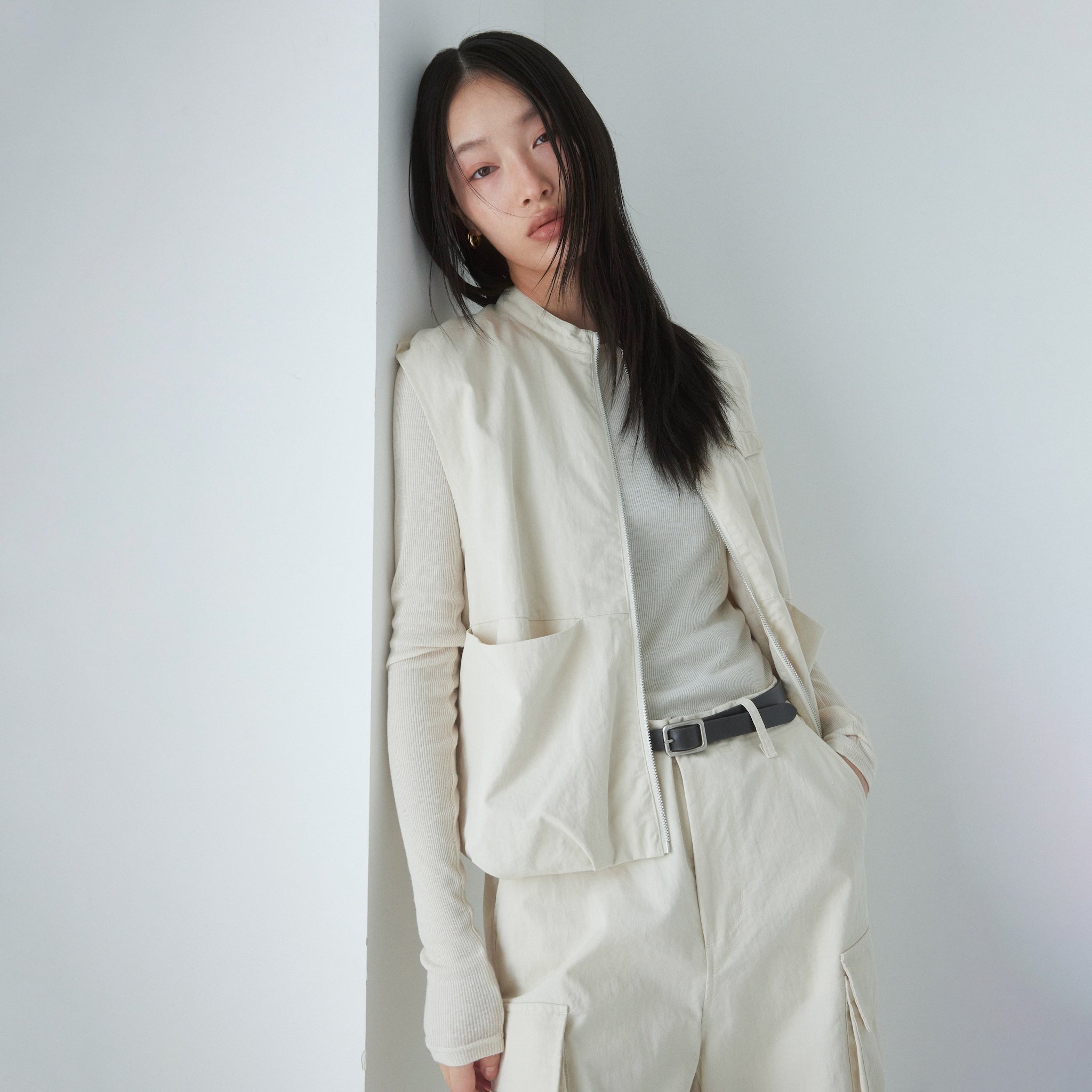 Hem balloon twill vest