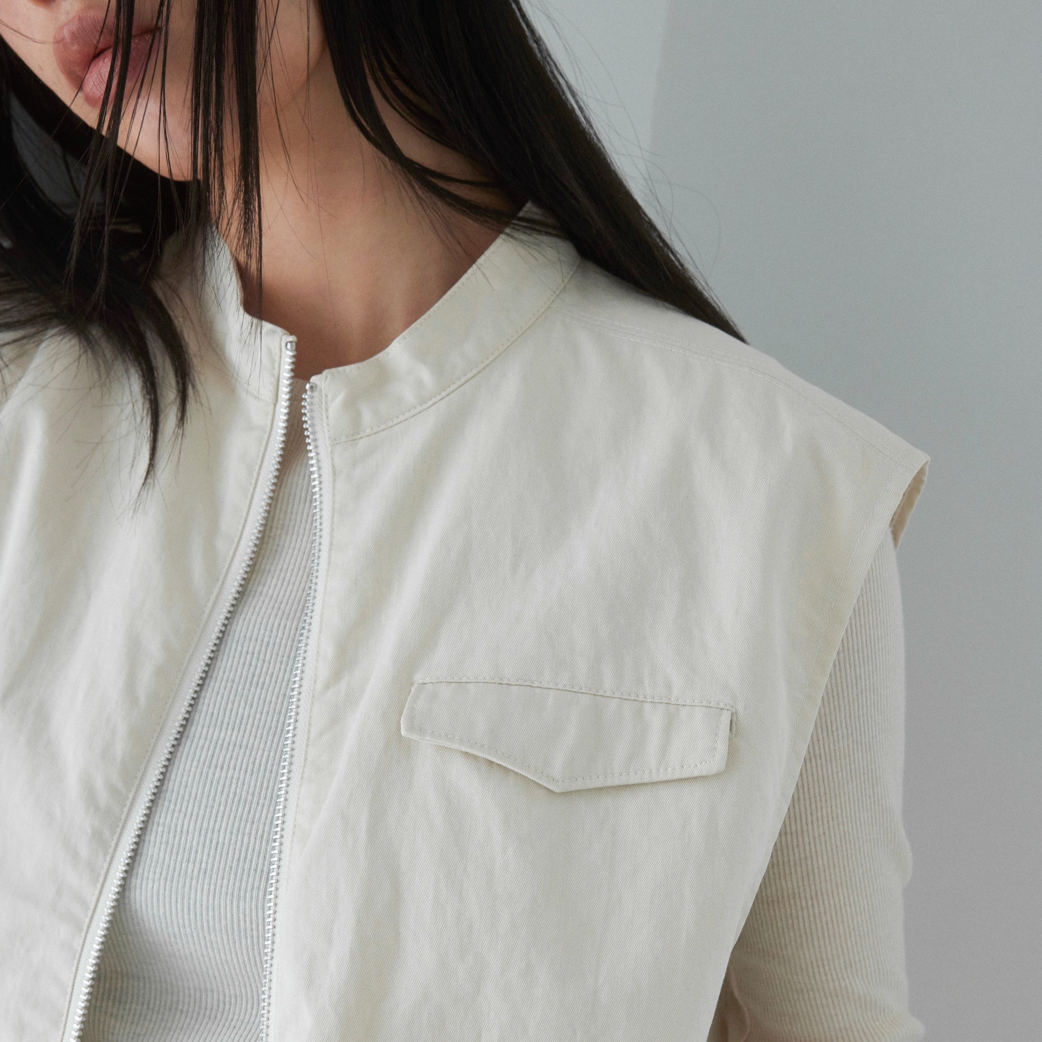 Hem balloon twill vest