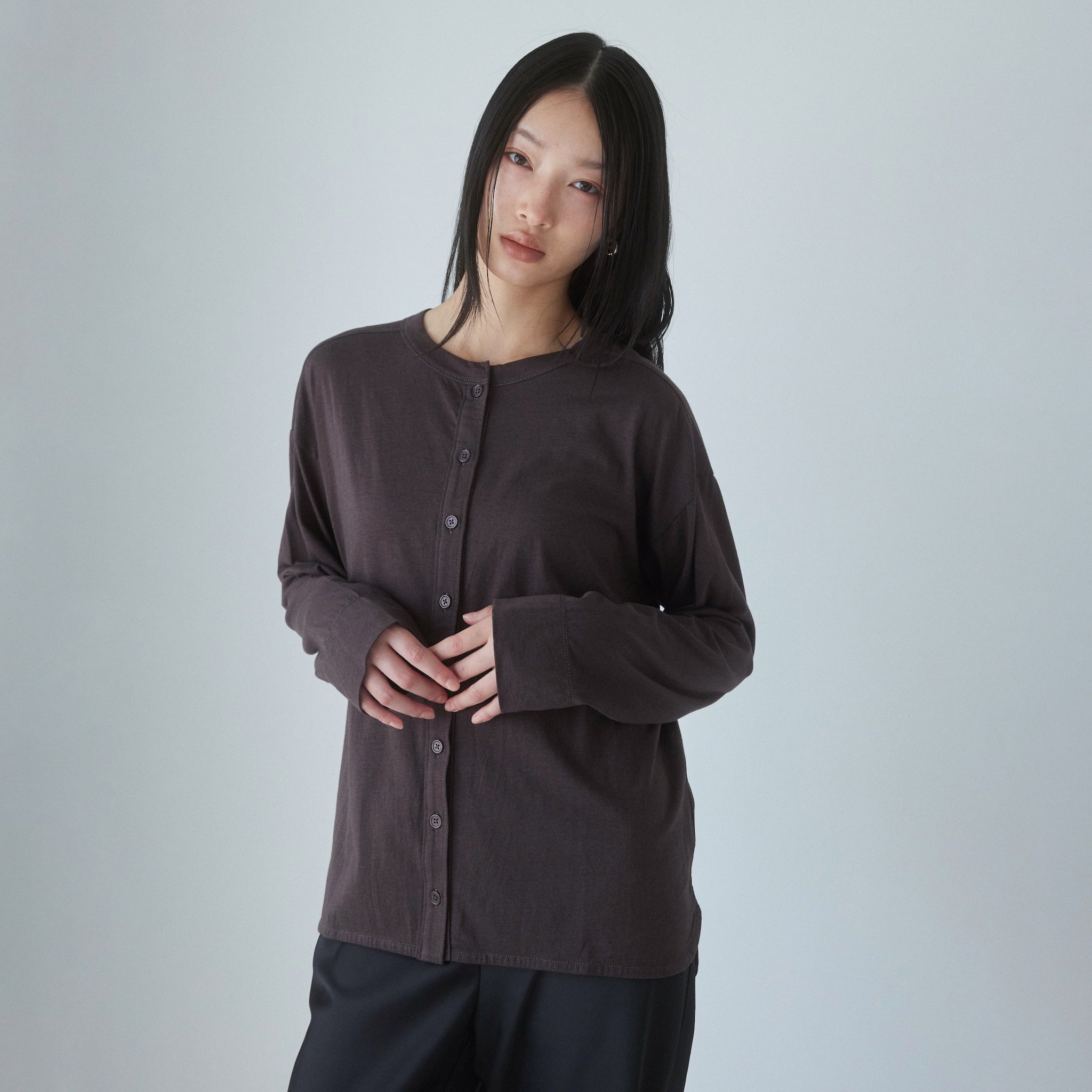 Cotton/silkモイストタッチカーディガン