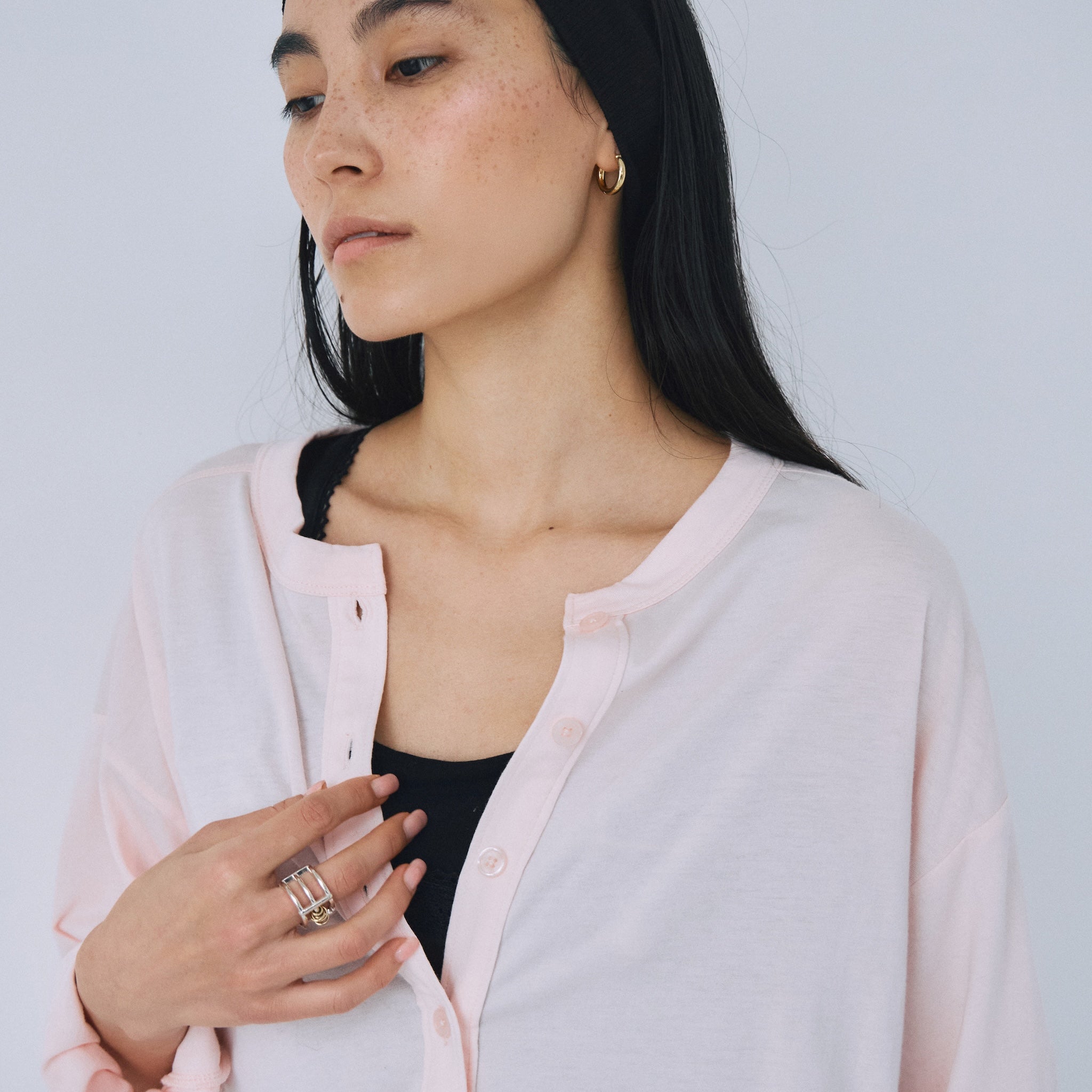 シールームリン Cotton/silkモイストタッチカーディガン Cotton/silkモイストタッチカーディガン