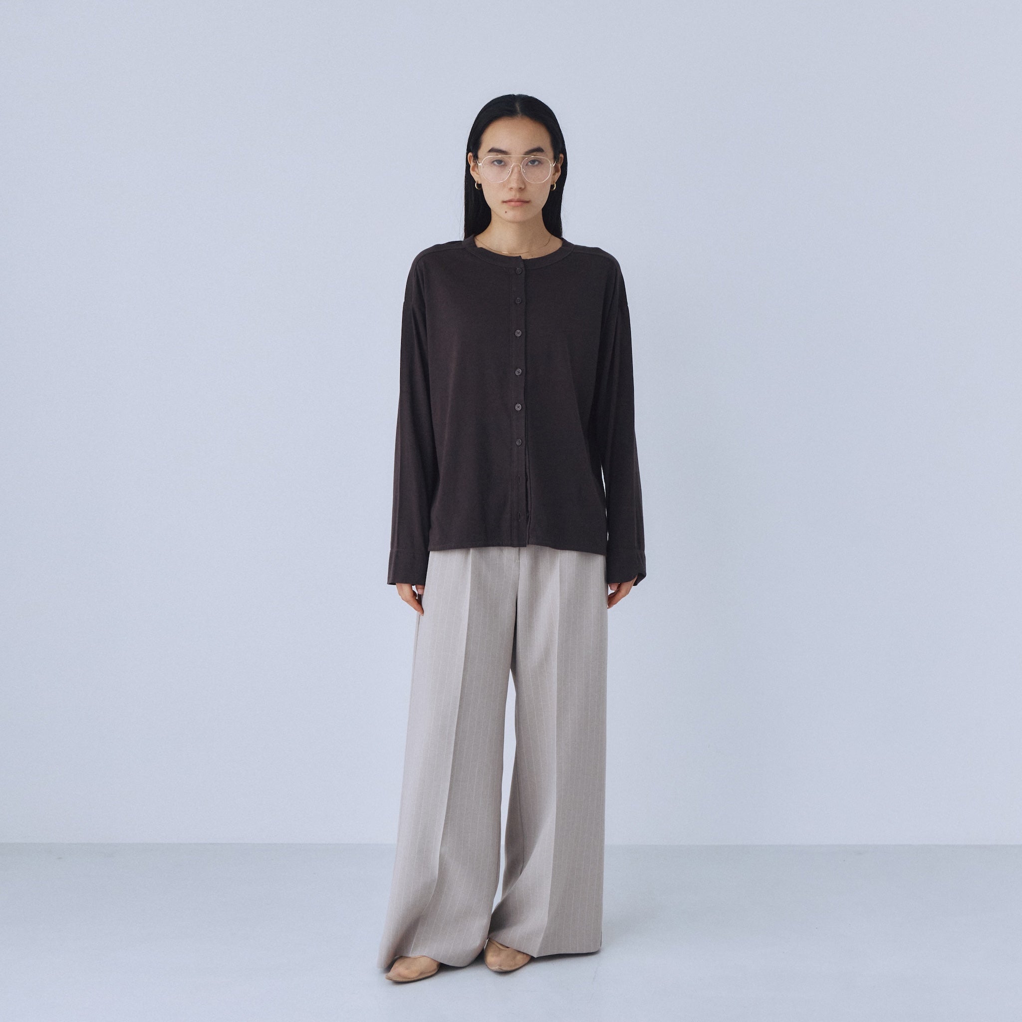 Cotton/silkモイストタッチカーディガン