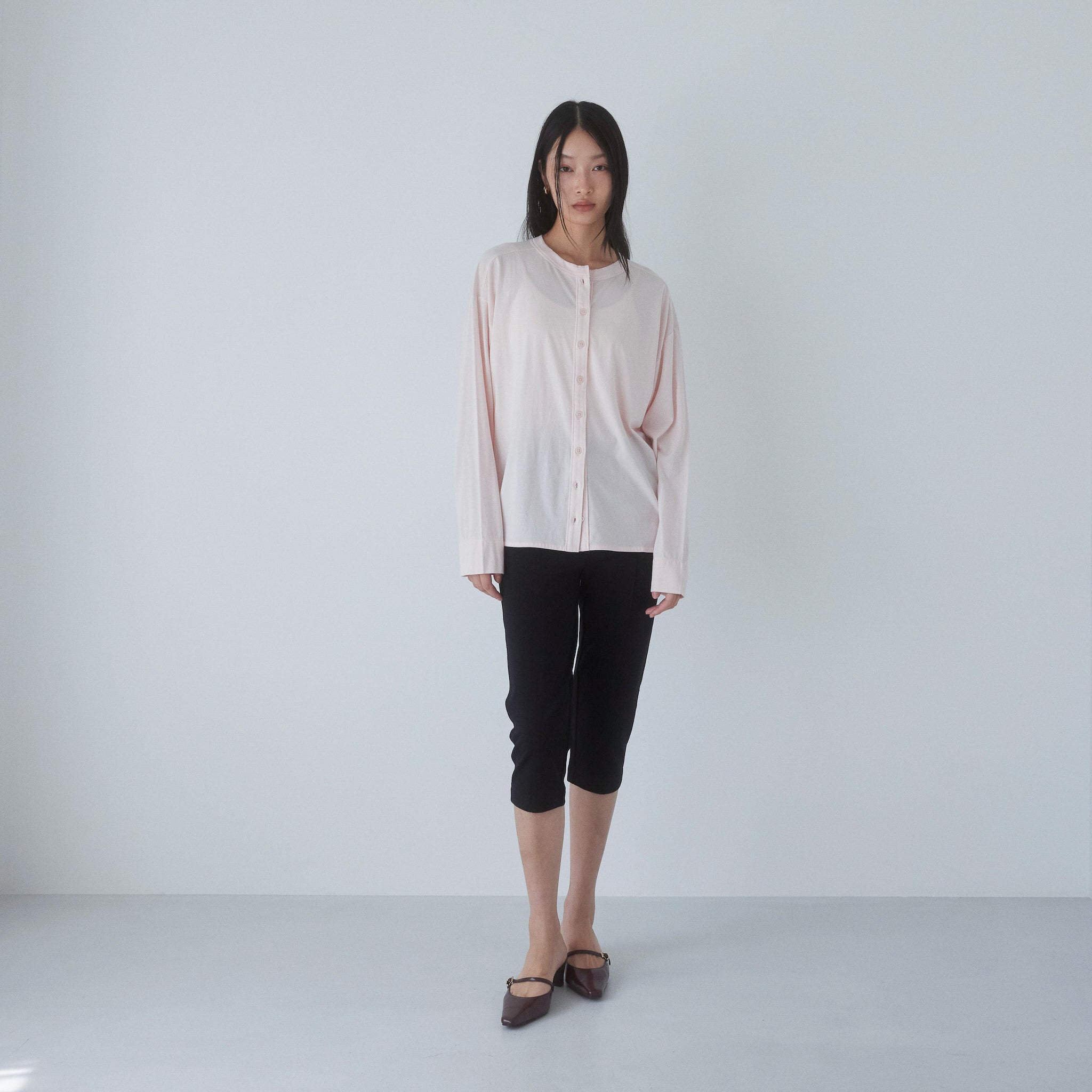 Cotton/silkモイストタッチカーディガン