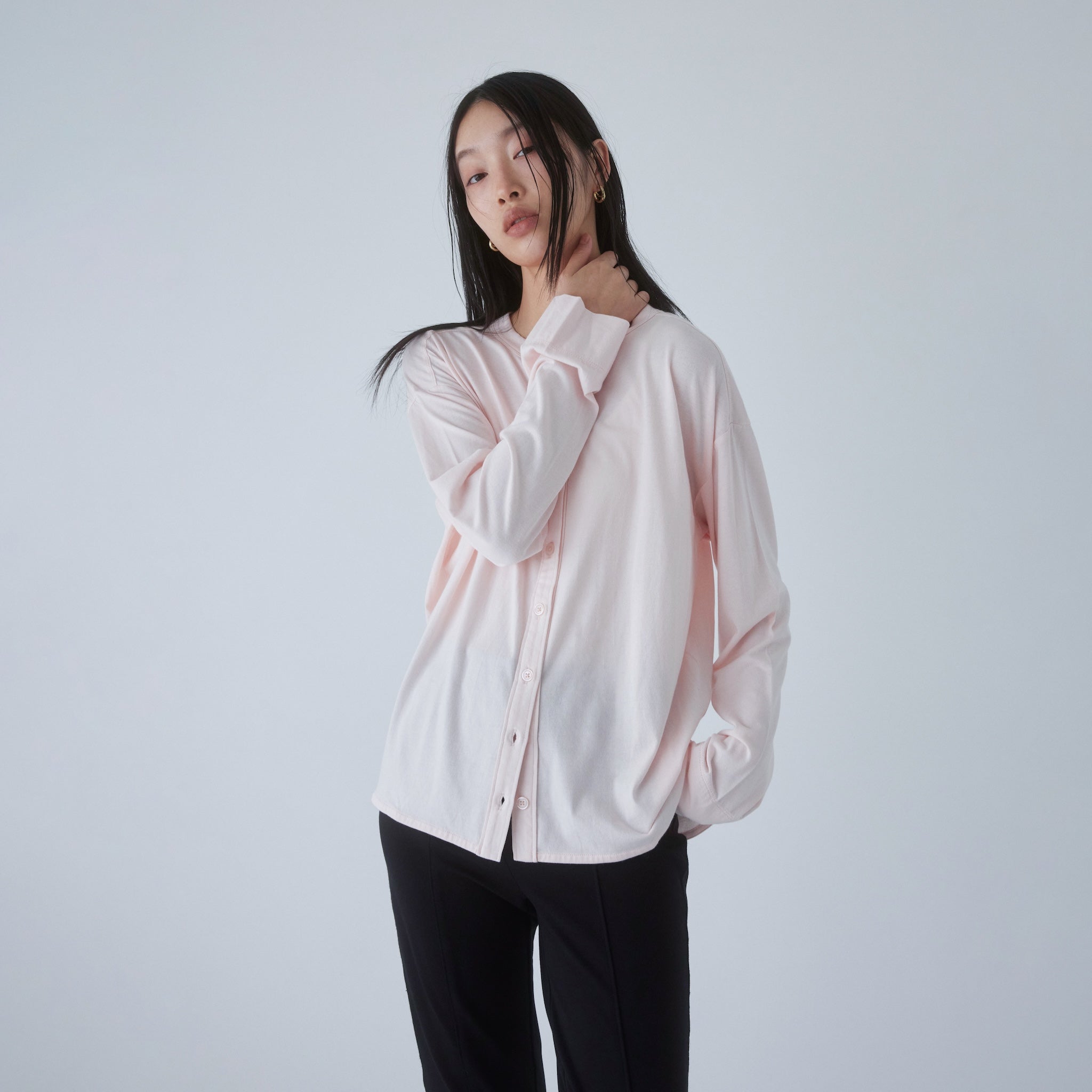 Cotton/silkモイストタッチカーディガン