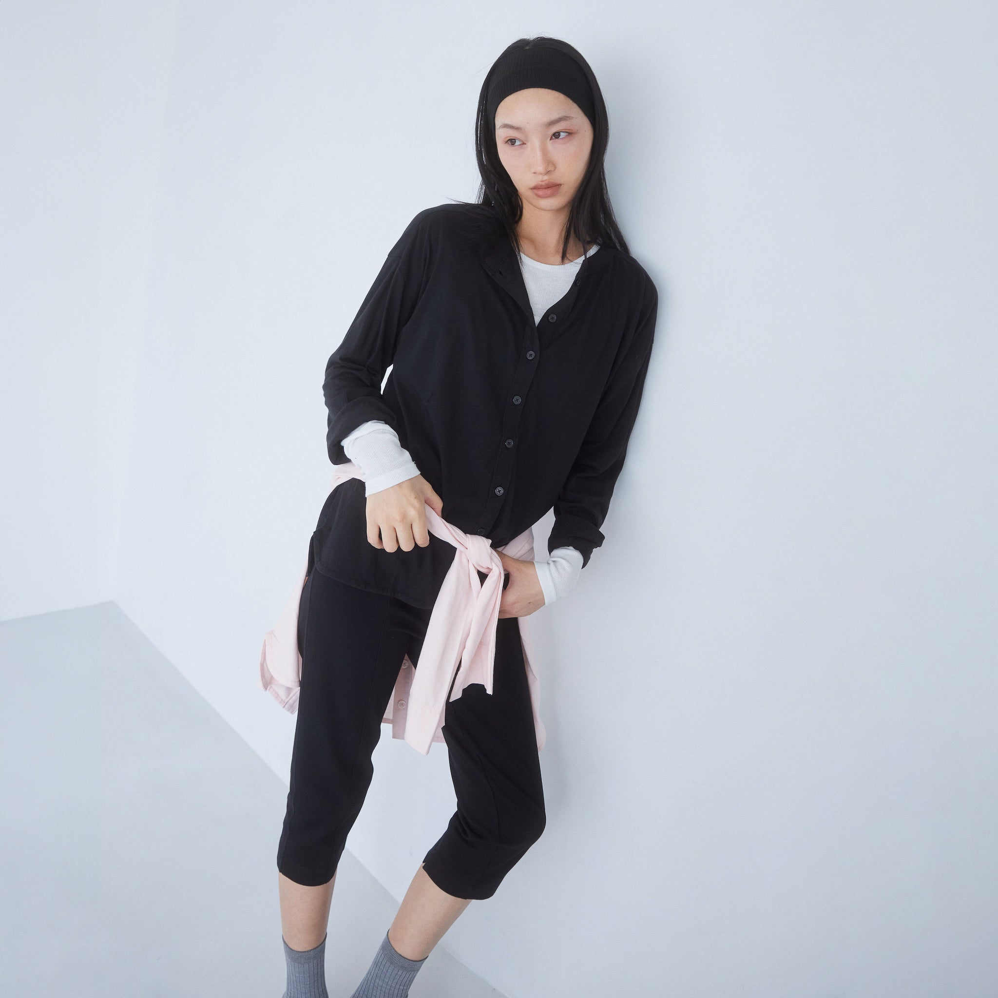 Cotton/silkモイストタッチカーディガン