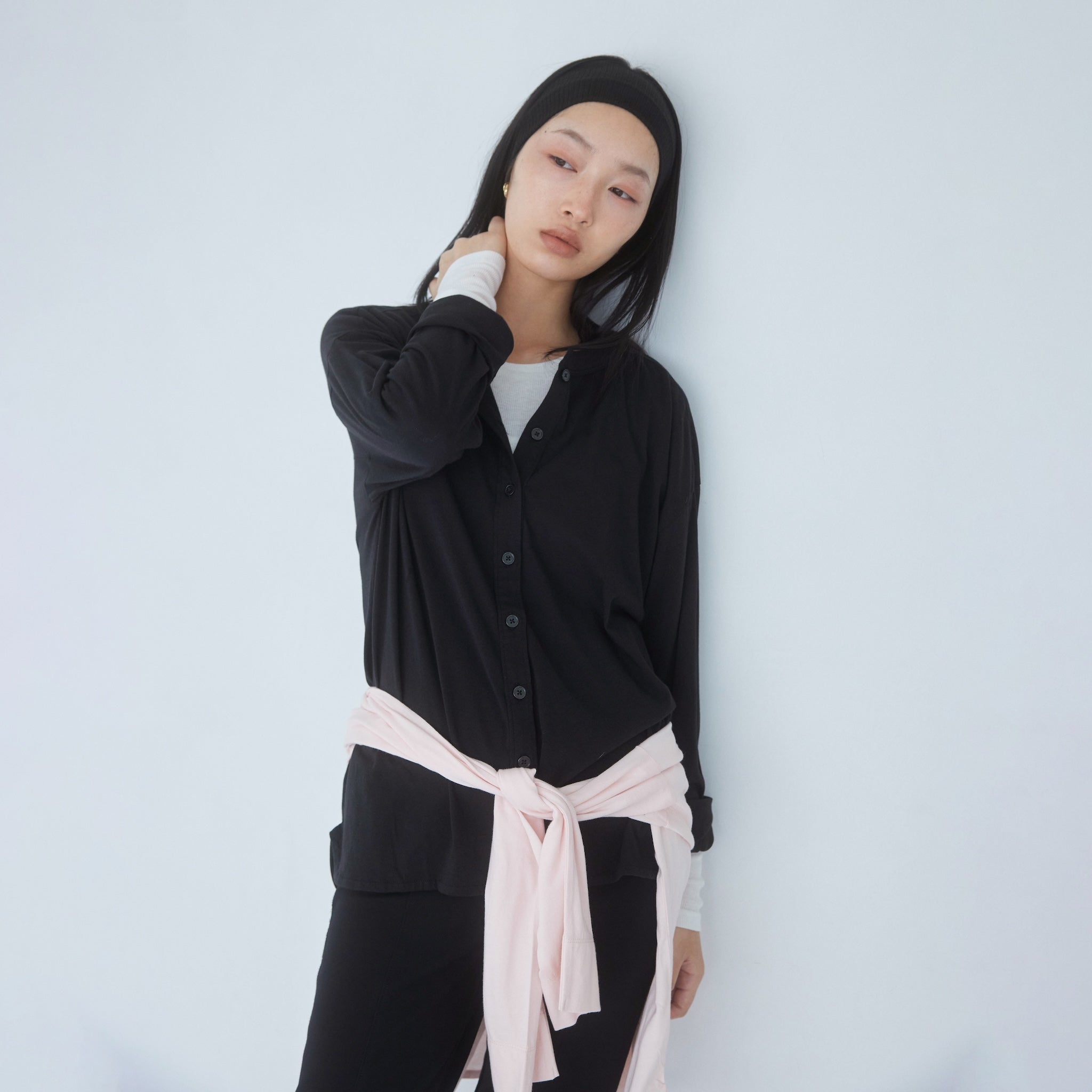 Cotton/silkモイストタッチカーディガン