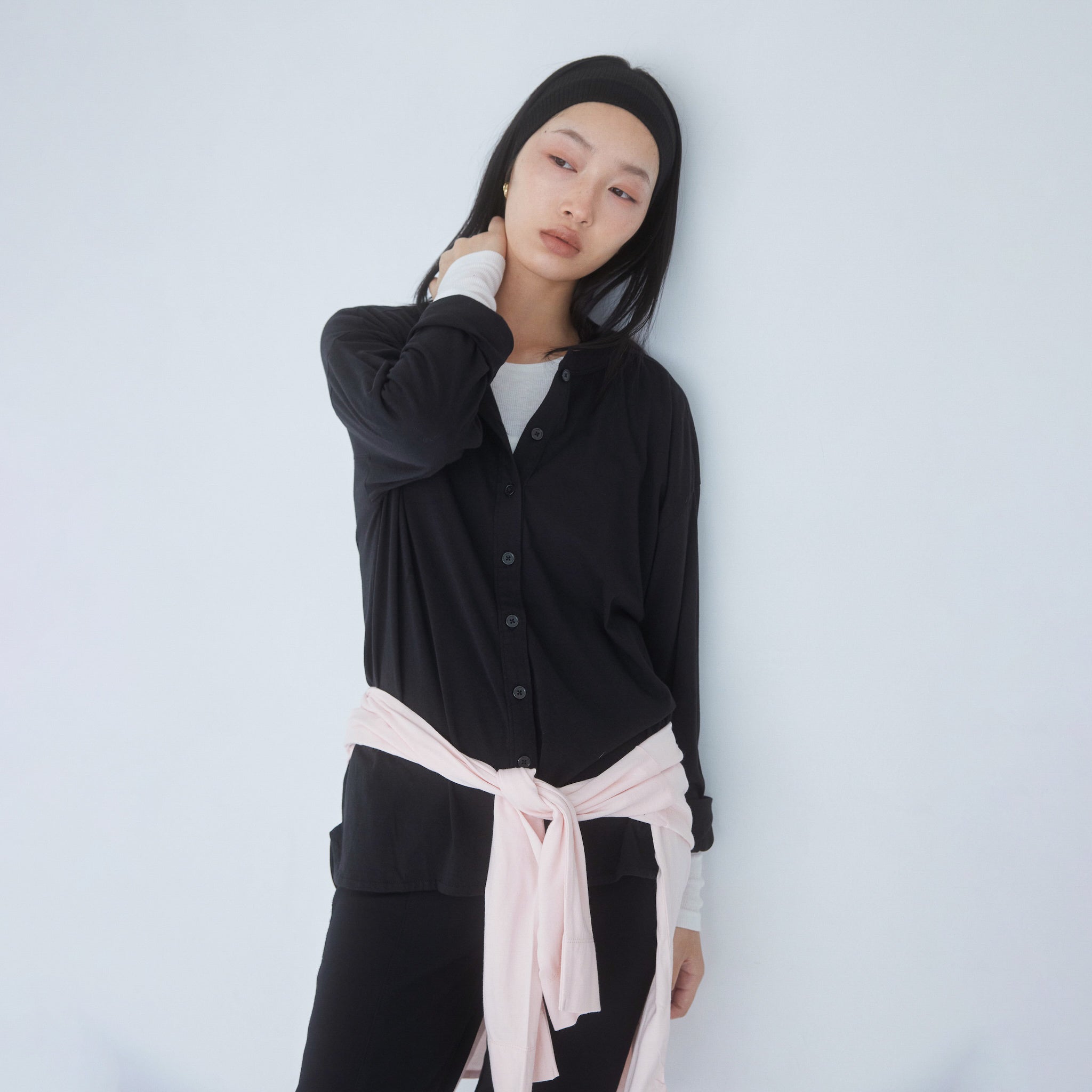 Cotton/silkモイストタッチカーディガン