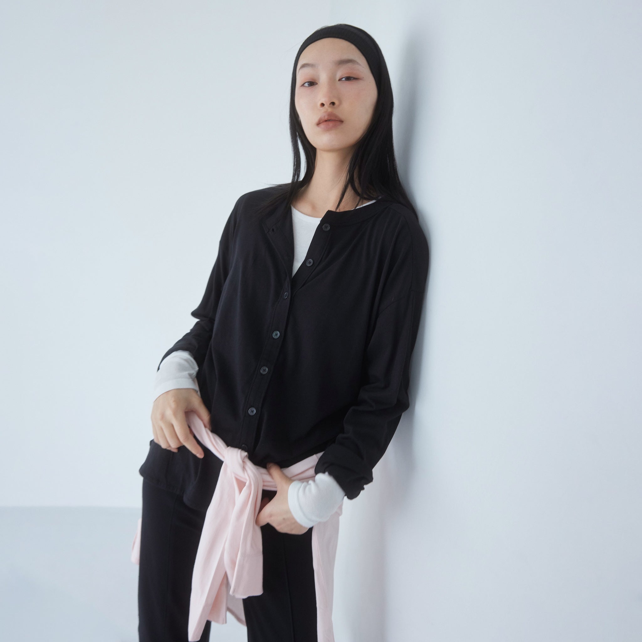 Cotton/silkモイストタッチカーディガン