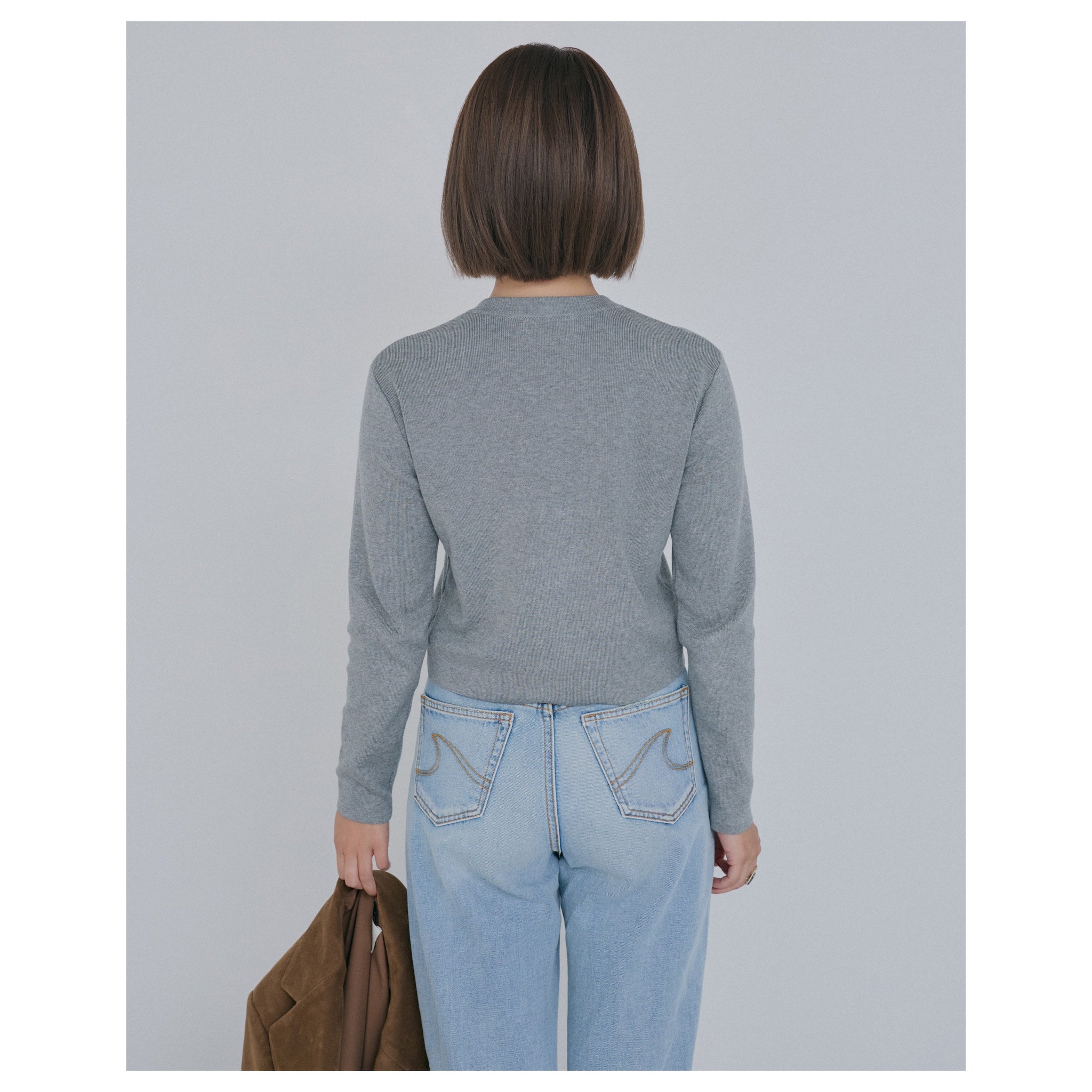 collab NAIA wool knit cardigan