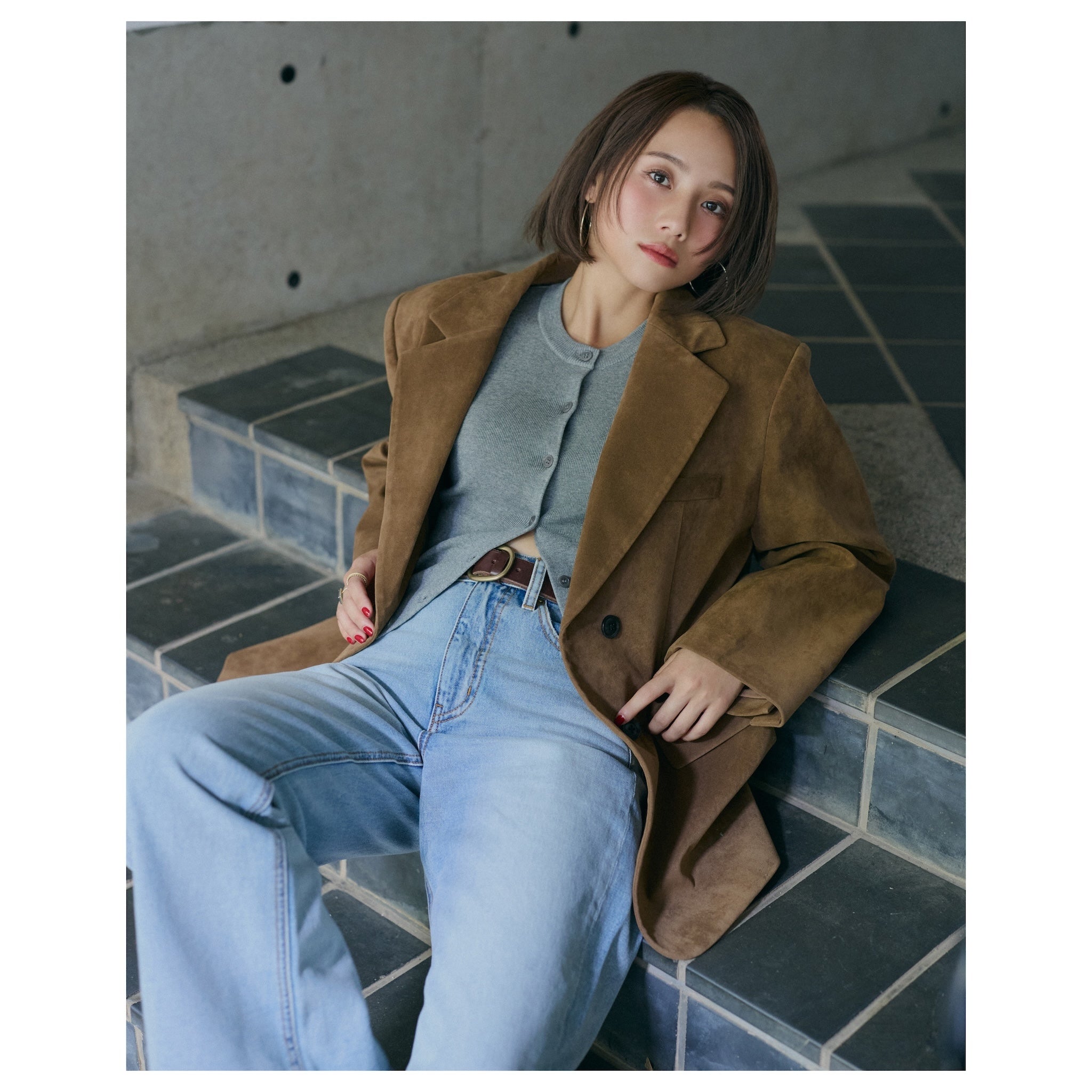 伊原葵collab NAIA woolニットカーディガン collab NAIA woolニットカーディガン