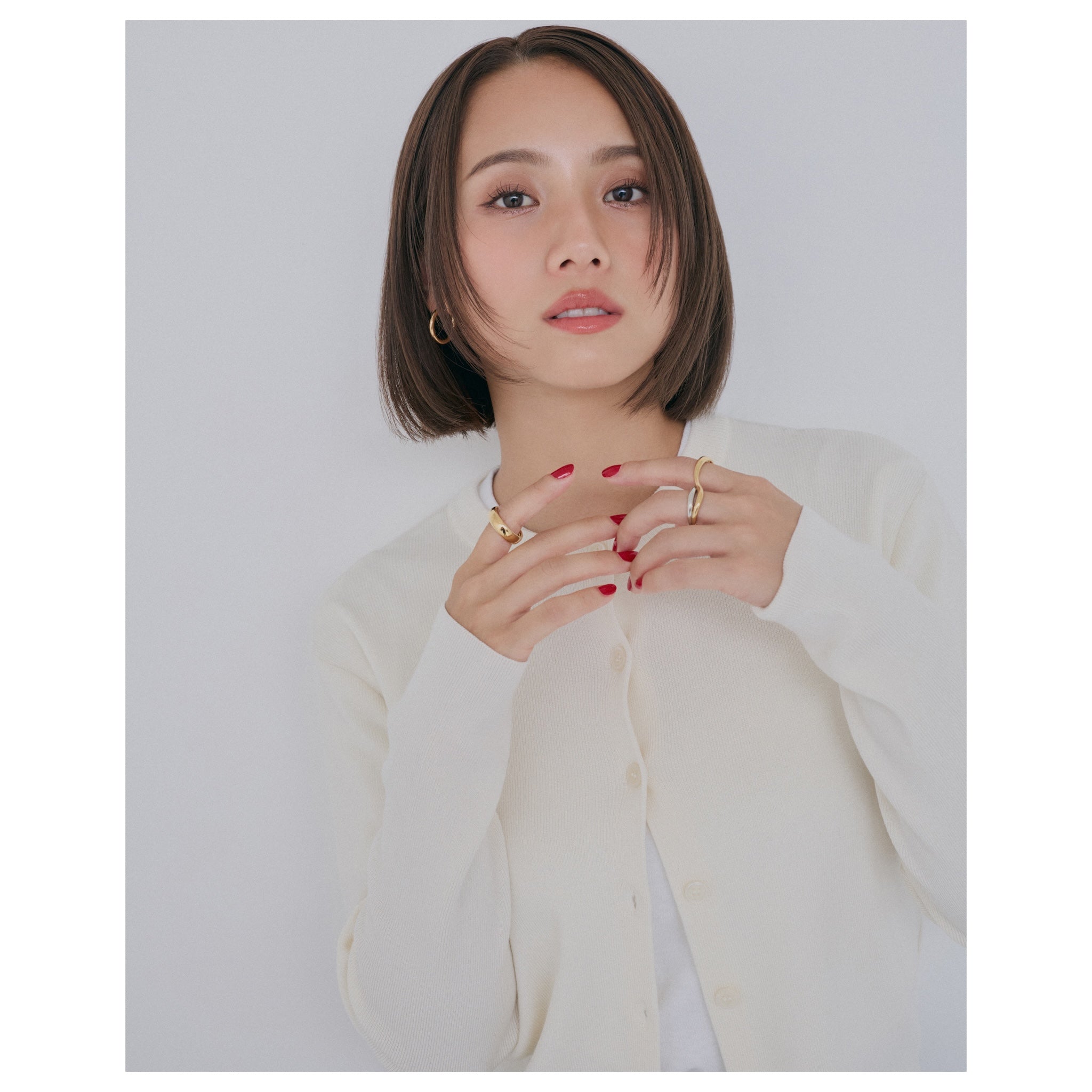 collab NAIA woolニットカーディガン