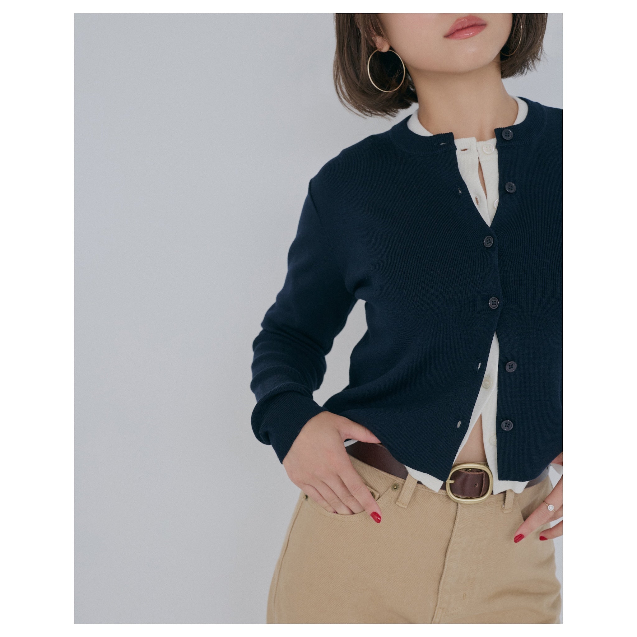 collab NAIA wool knit cardigan