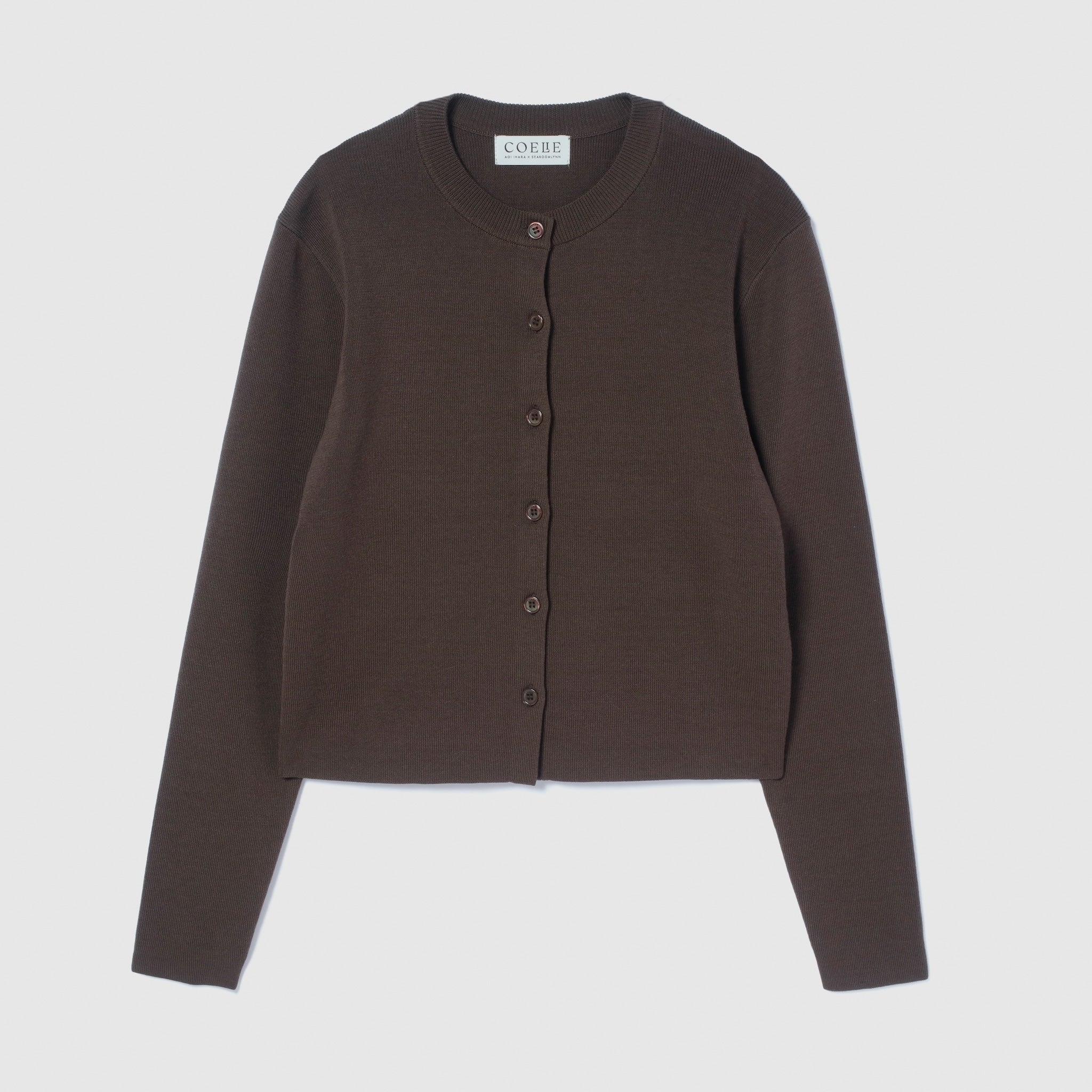 collab NAIA wool knit cardigan