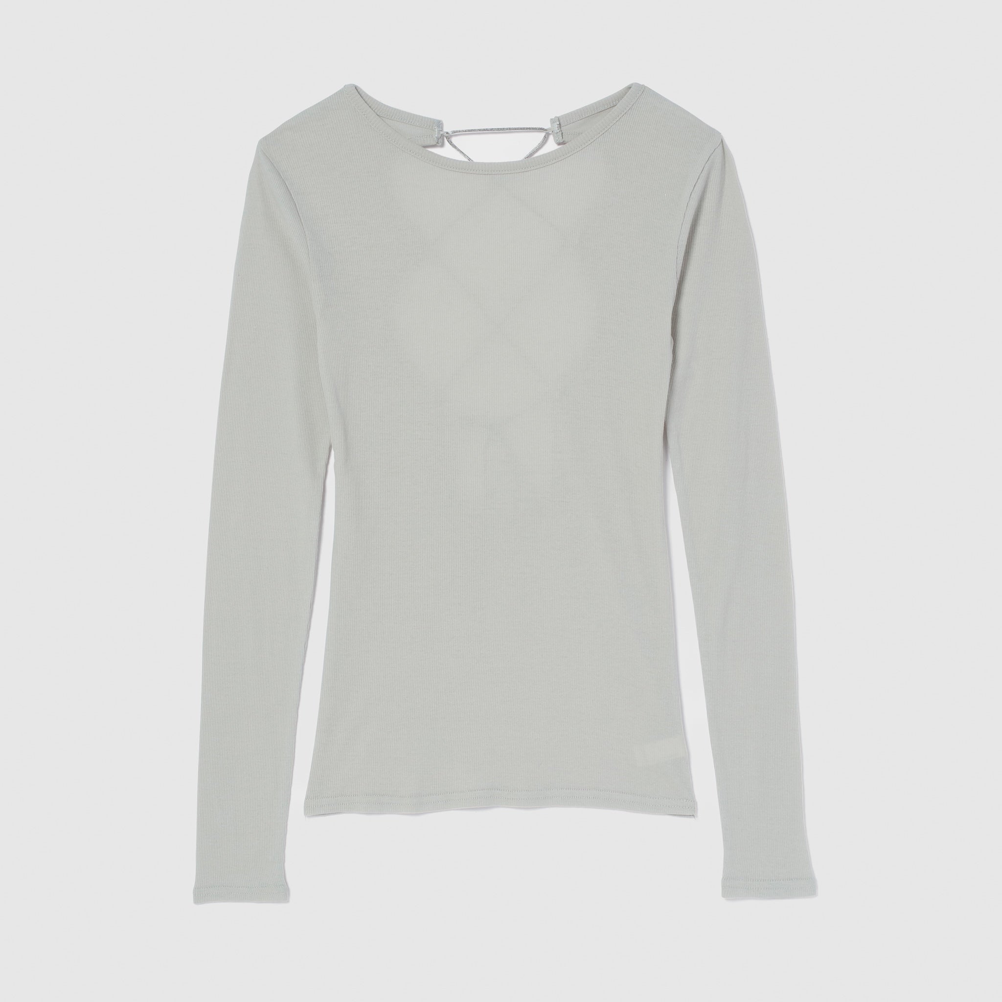 Soft sheer RIBレースアップトップス