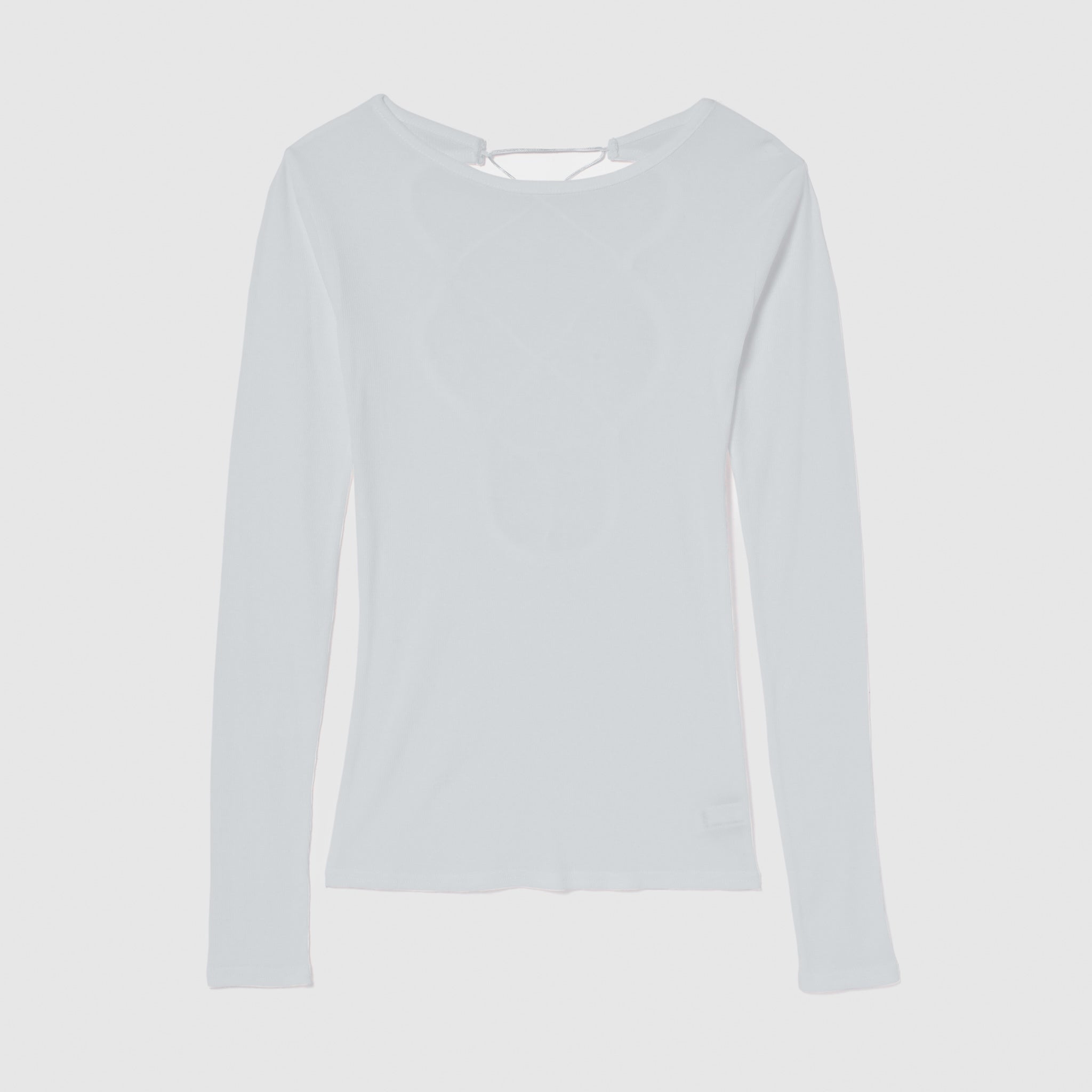 Soft sheer RIBレースアップトップス