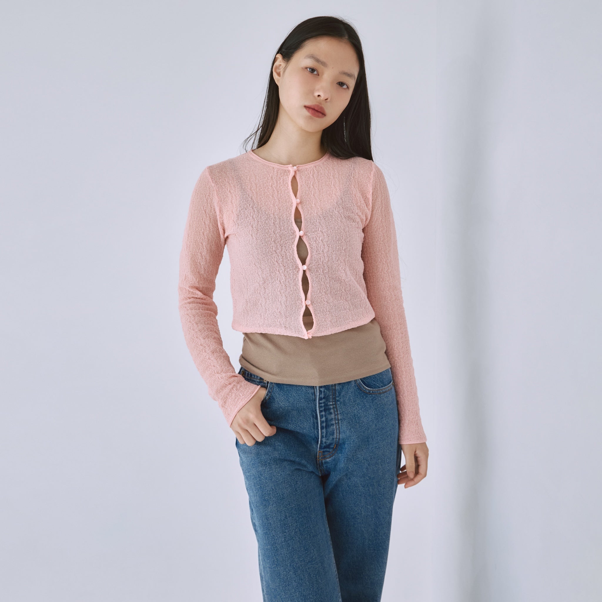 Soft Bumpy Knit Holeカーディガン