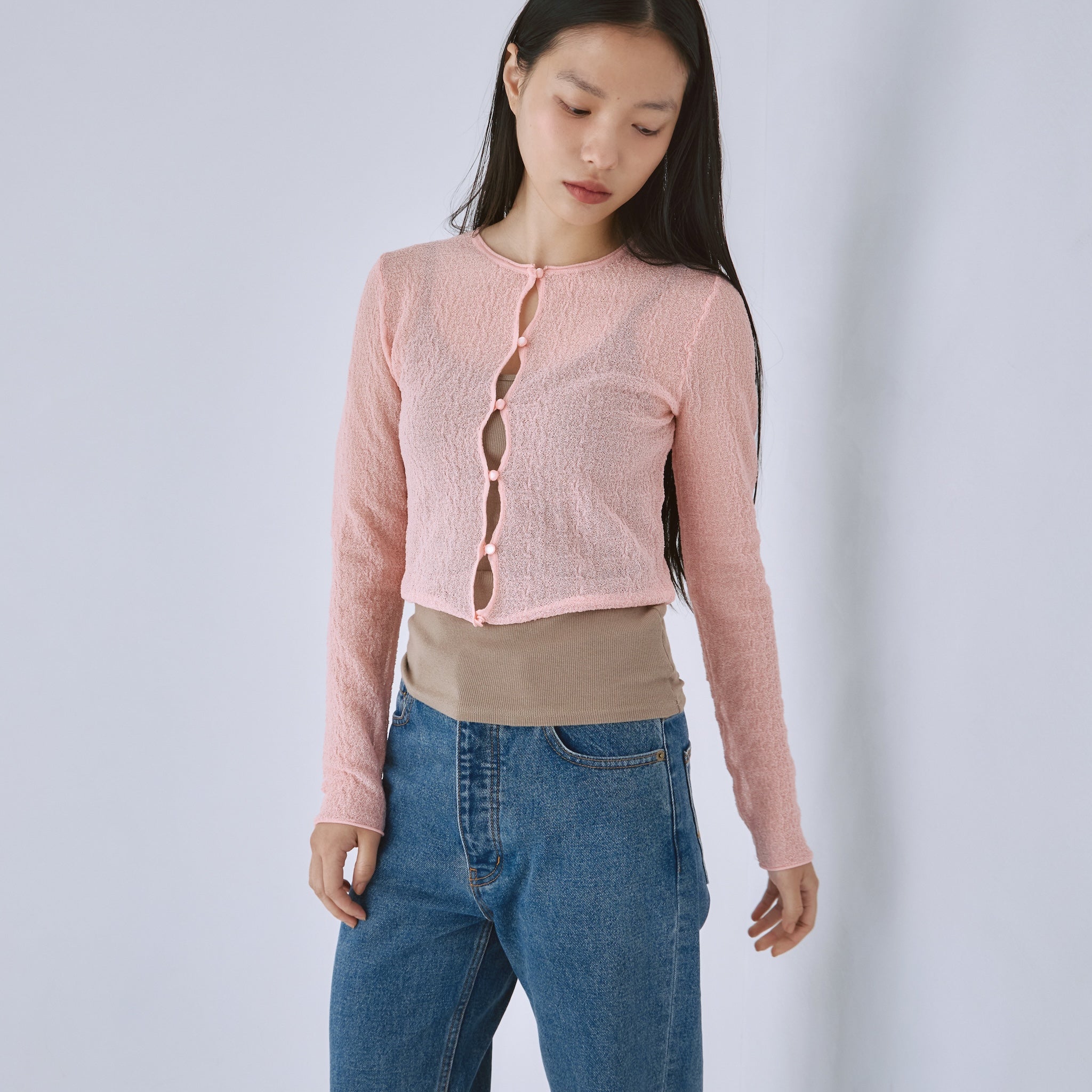 Soft Bumpy Knit Holeカーディガン