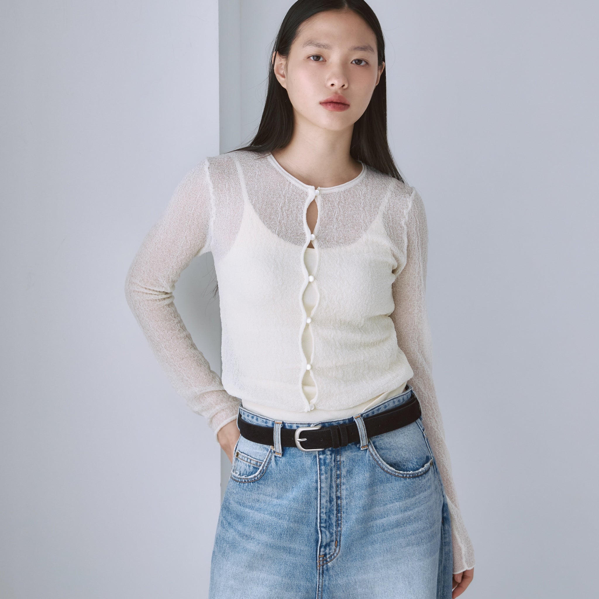 Soft Bumpy Knit Holeカーディガン
