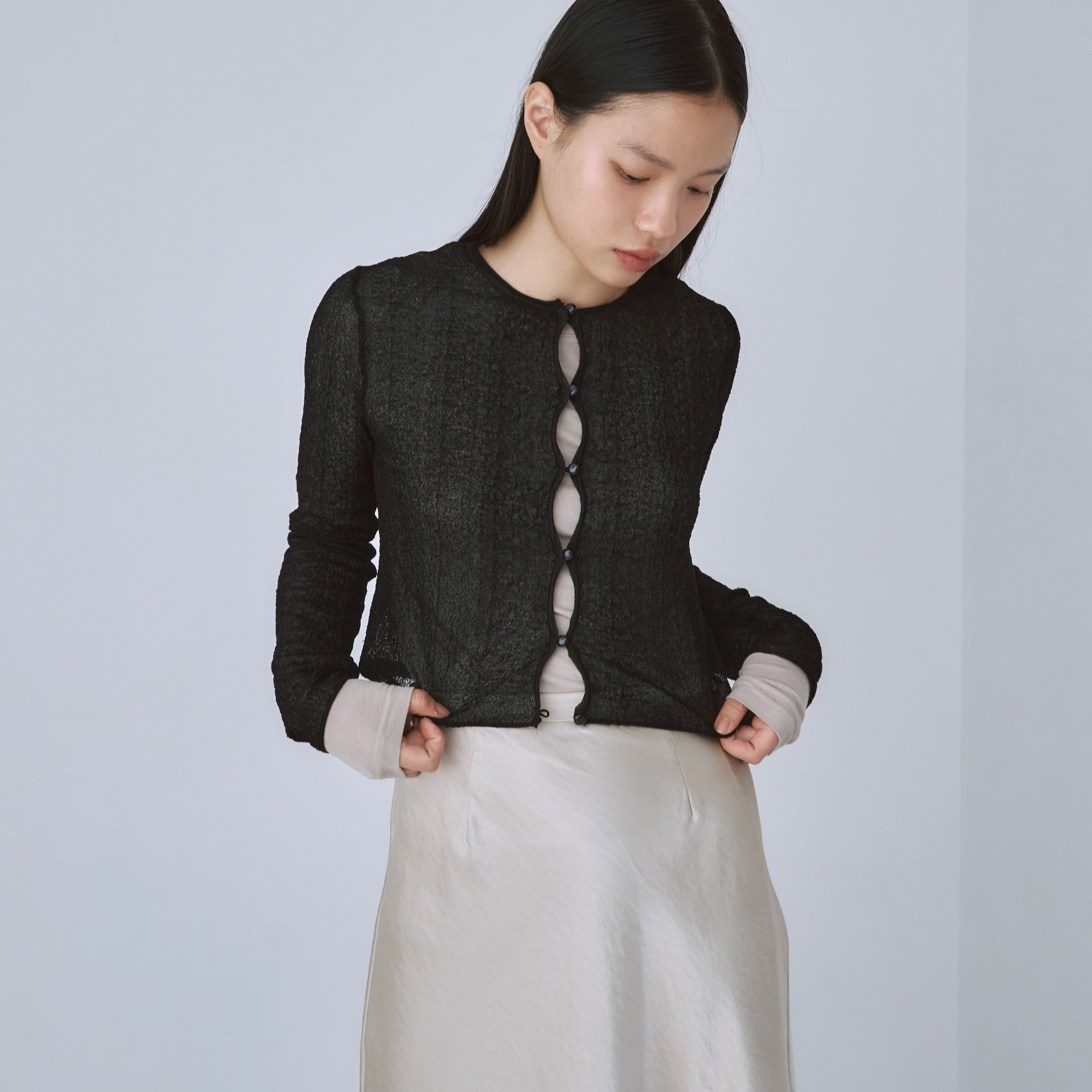 Soft Bumpy Knit Holeカーディガン