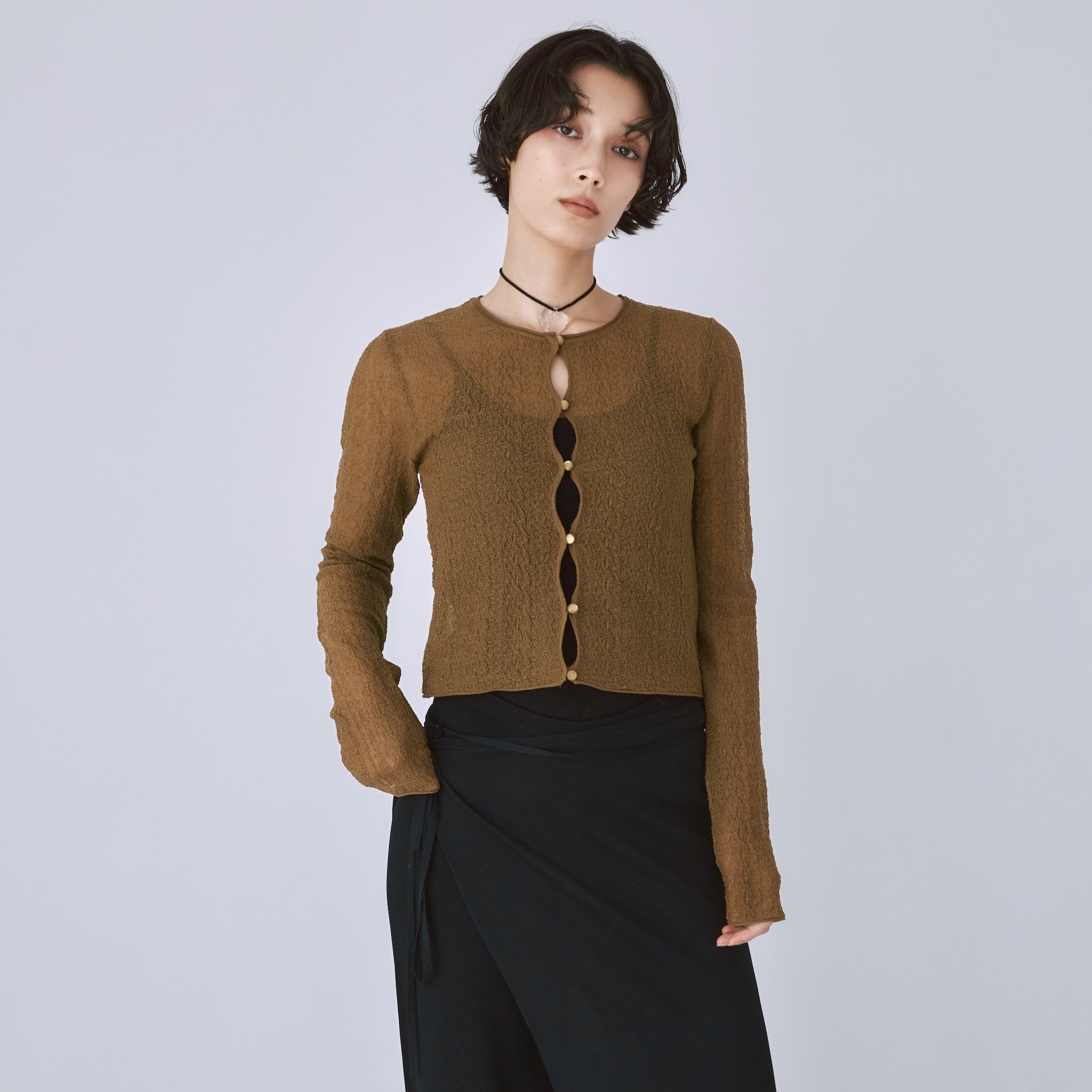 Soft Bumpy Knit Holeカーディガン