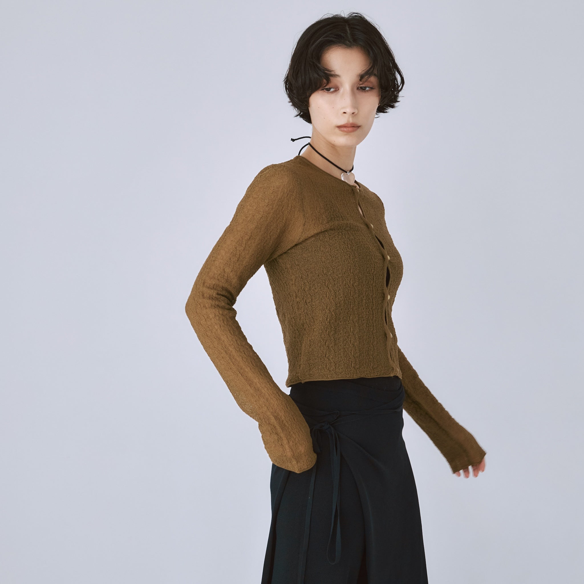 Soft Bumpy Knit Holeカーディガン