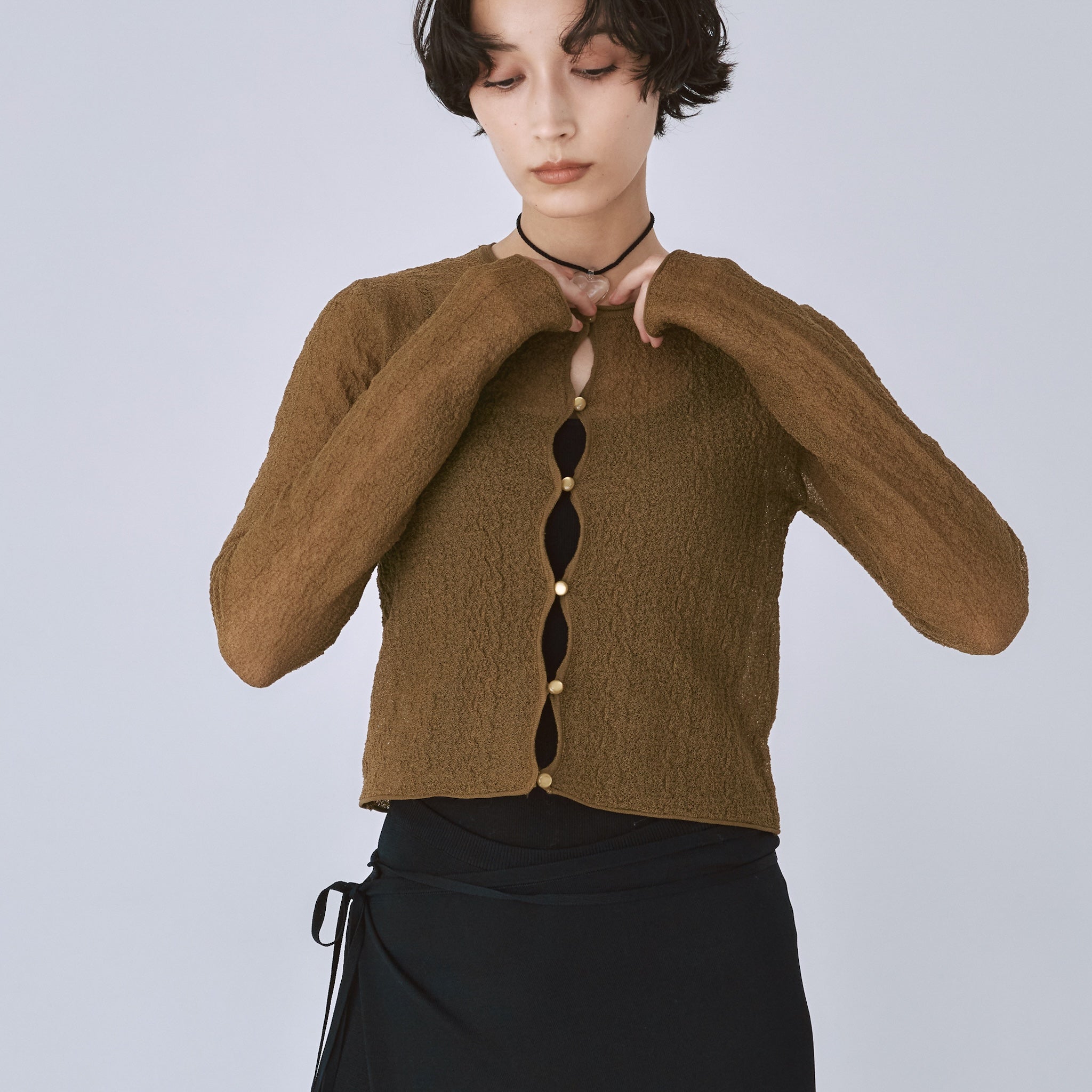 Soft Bumpy Knit Holeカーディガン