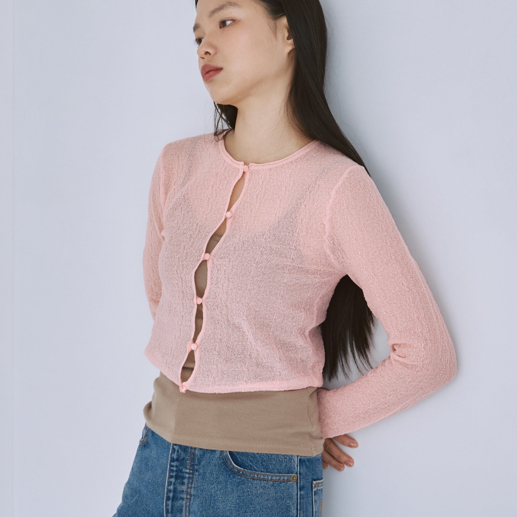Soft Bumpy Knit Holeカーディガン