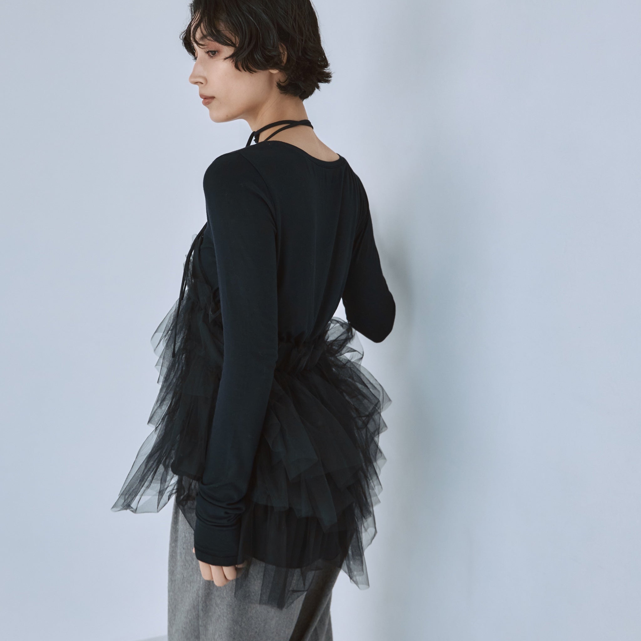 ホルターRibbon Tulleラウンドキャミソール