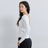 FitパッドマシュマロBack openロングスリーブ