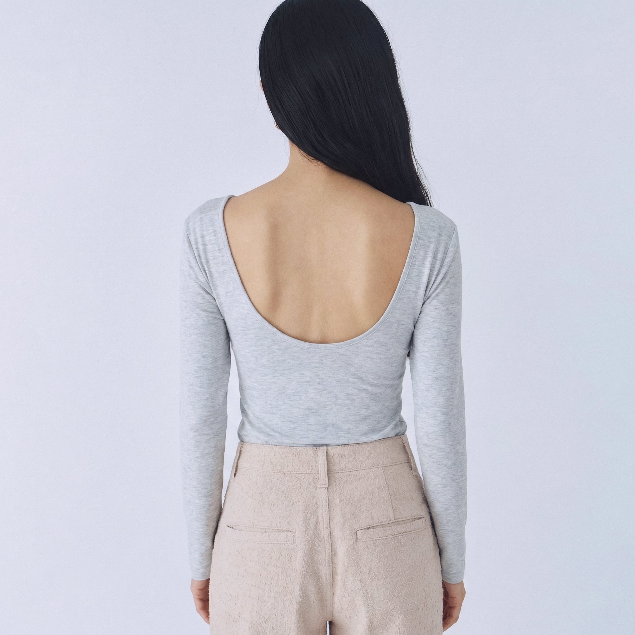 FitパッドマシュマロBack openロングスリーブ