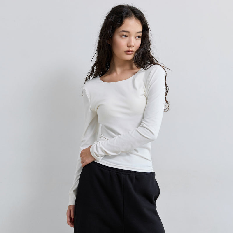 FitパッドマシュマロBack openロングスリーブ
