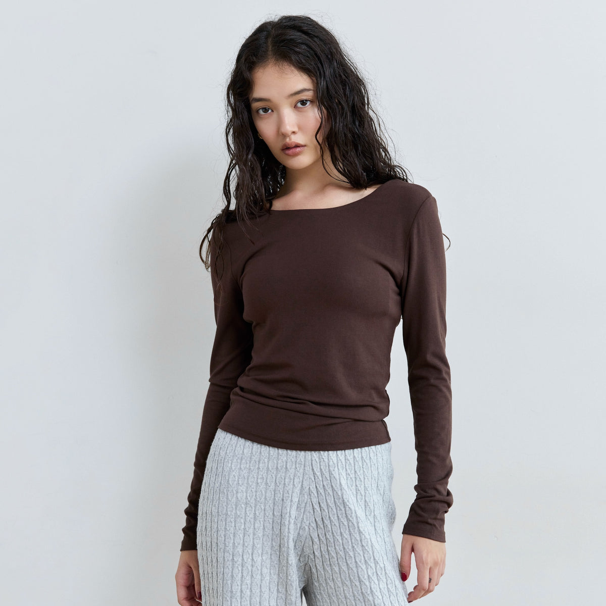FitパッドマシュマロBack openロングスリーブ