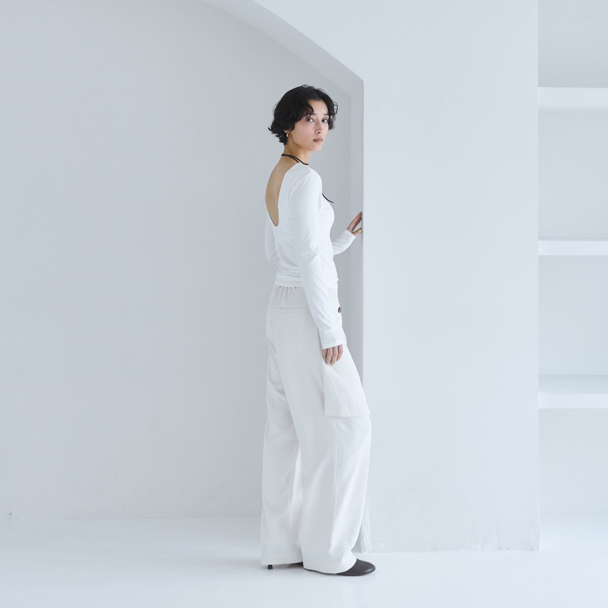 FitパッドマシュマロBack openロングスリーブ