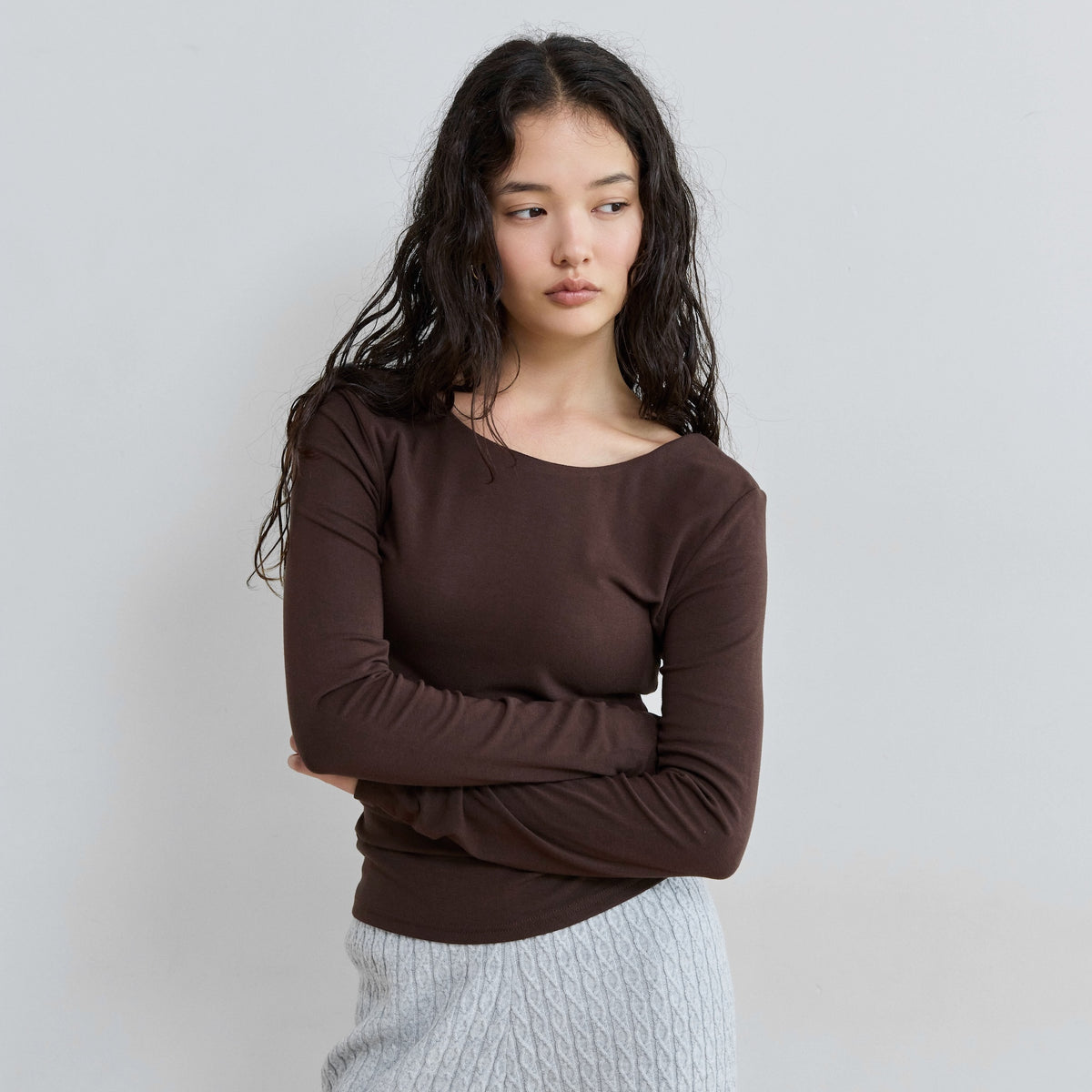 FitパッドマシュマロBack openロングスリーブ
