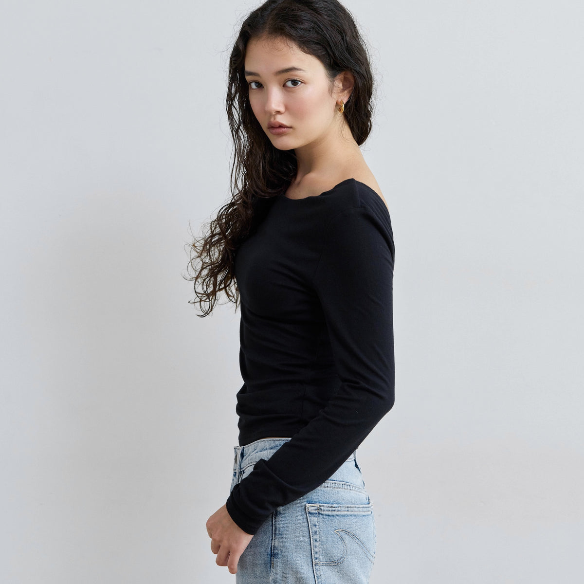 FitパッドマシュマロBack openロングスリーブ
