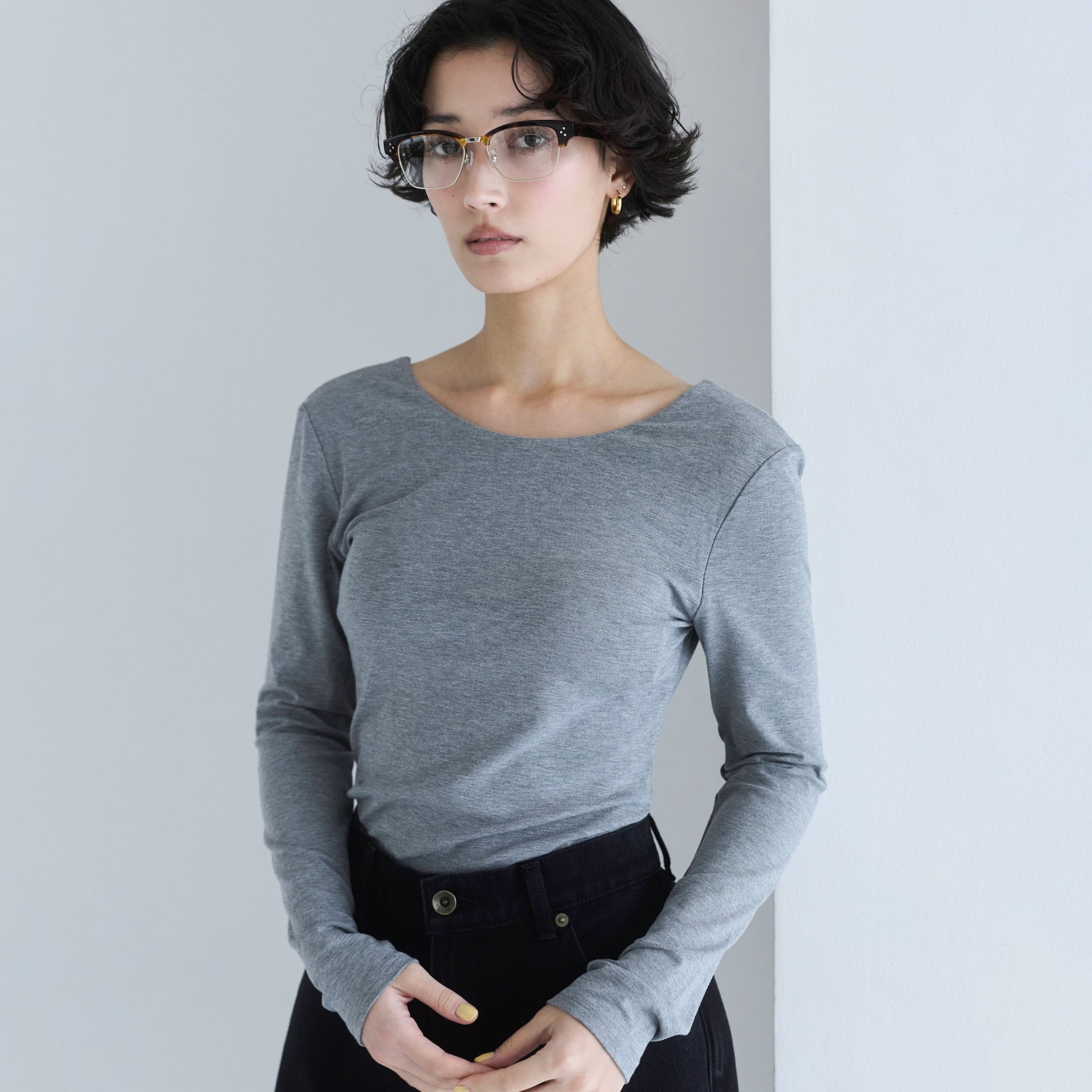 FitパッドマシュマロBack openロングスリーブ