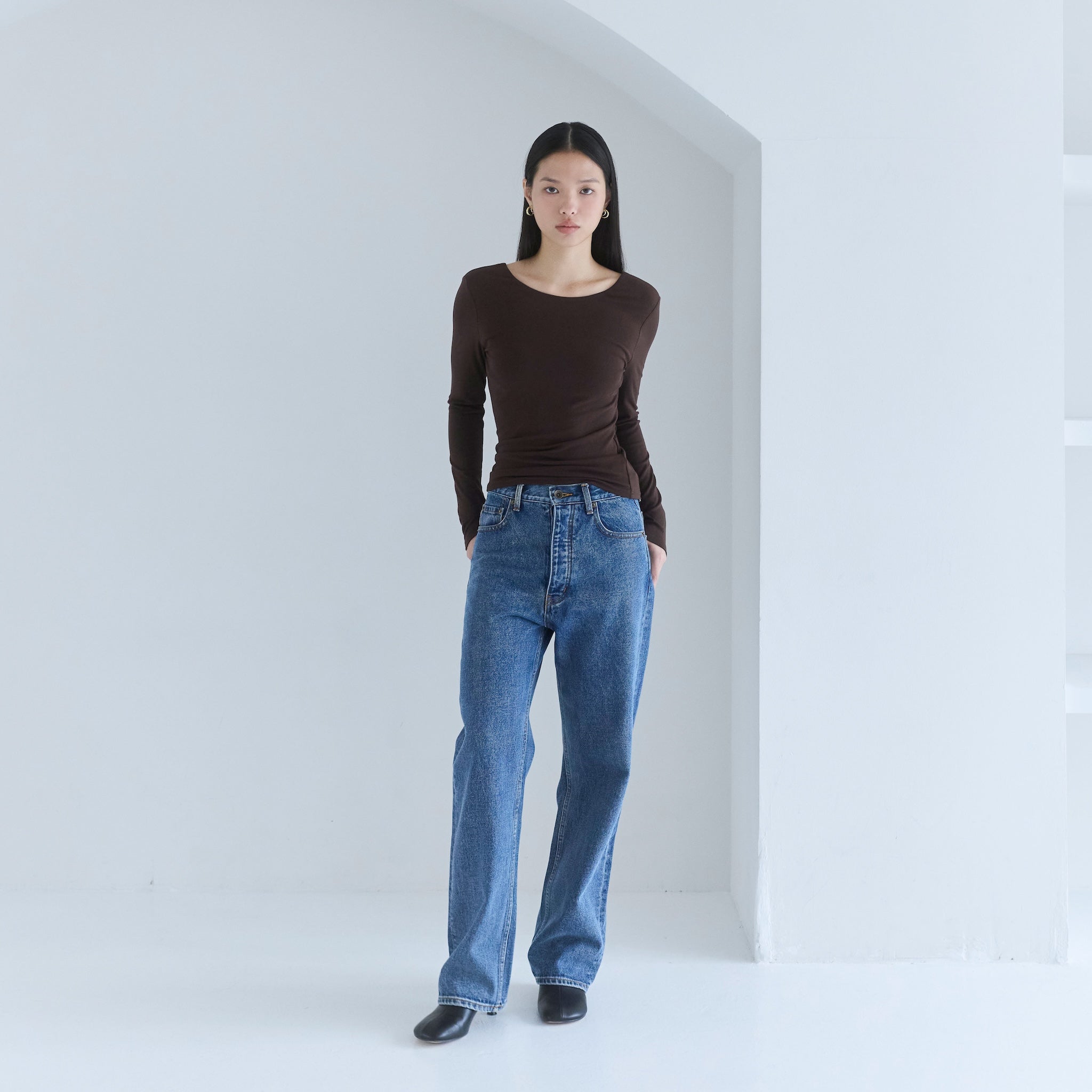 FitパッドマシュマロBack openロングスリーブ