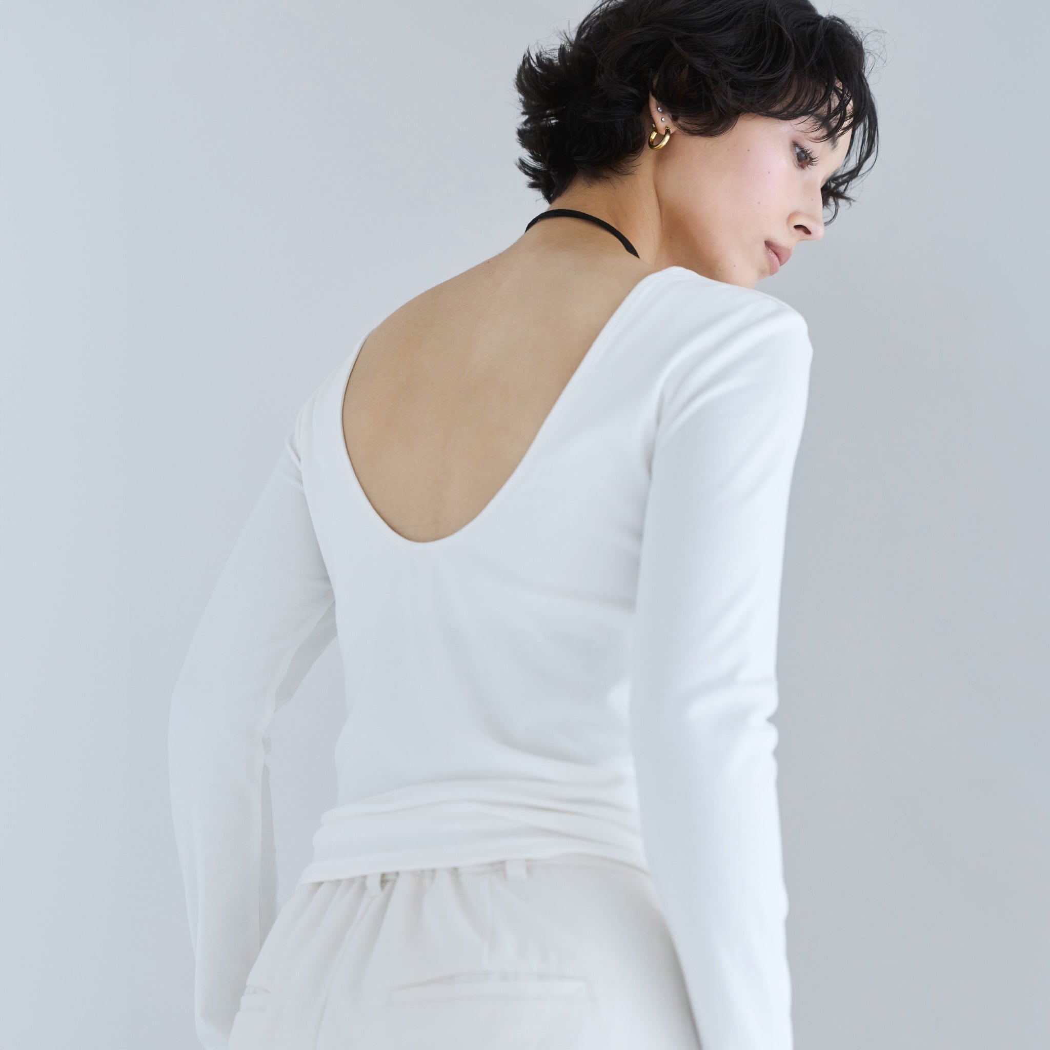 FitパッドマシュマロBack openロングスリーブ