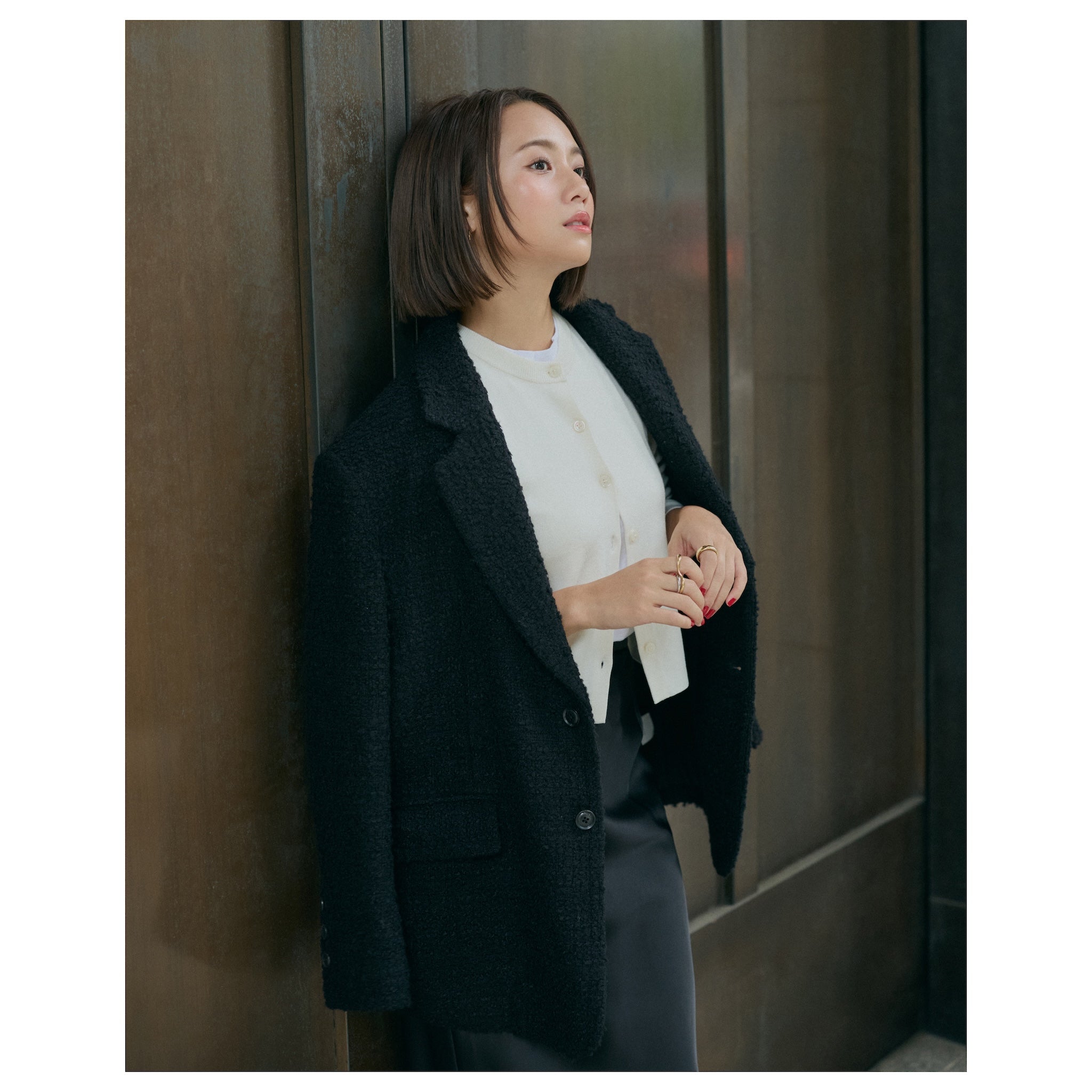 collab tweed over jacket