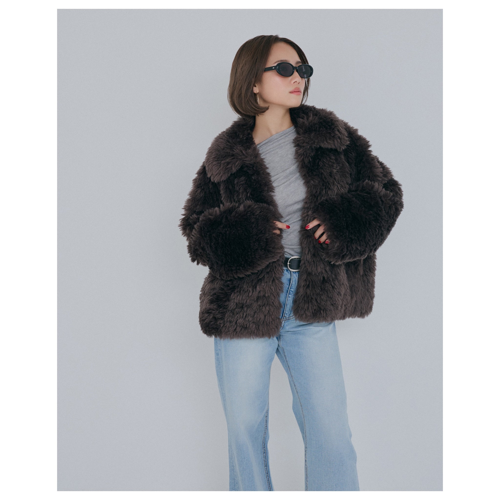 fur coat with collar and chibi collar