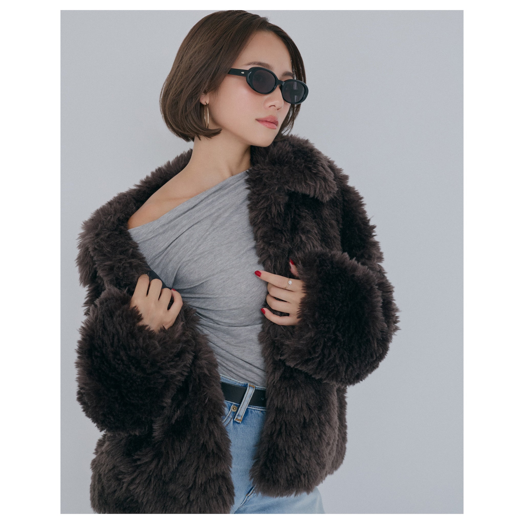 fur coat with collar and chibi collar