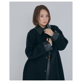 collab レザーcollarウールコート