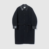 collab レザーcollarウールコート