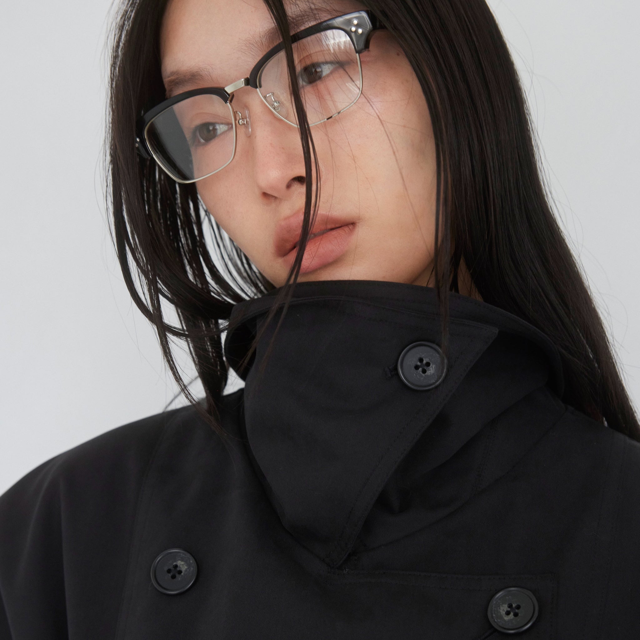 Multi collarショートトレンチコート