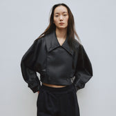 Multi collar short trench coat