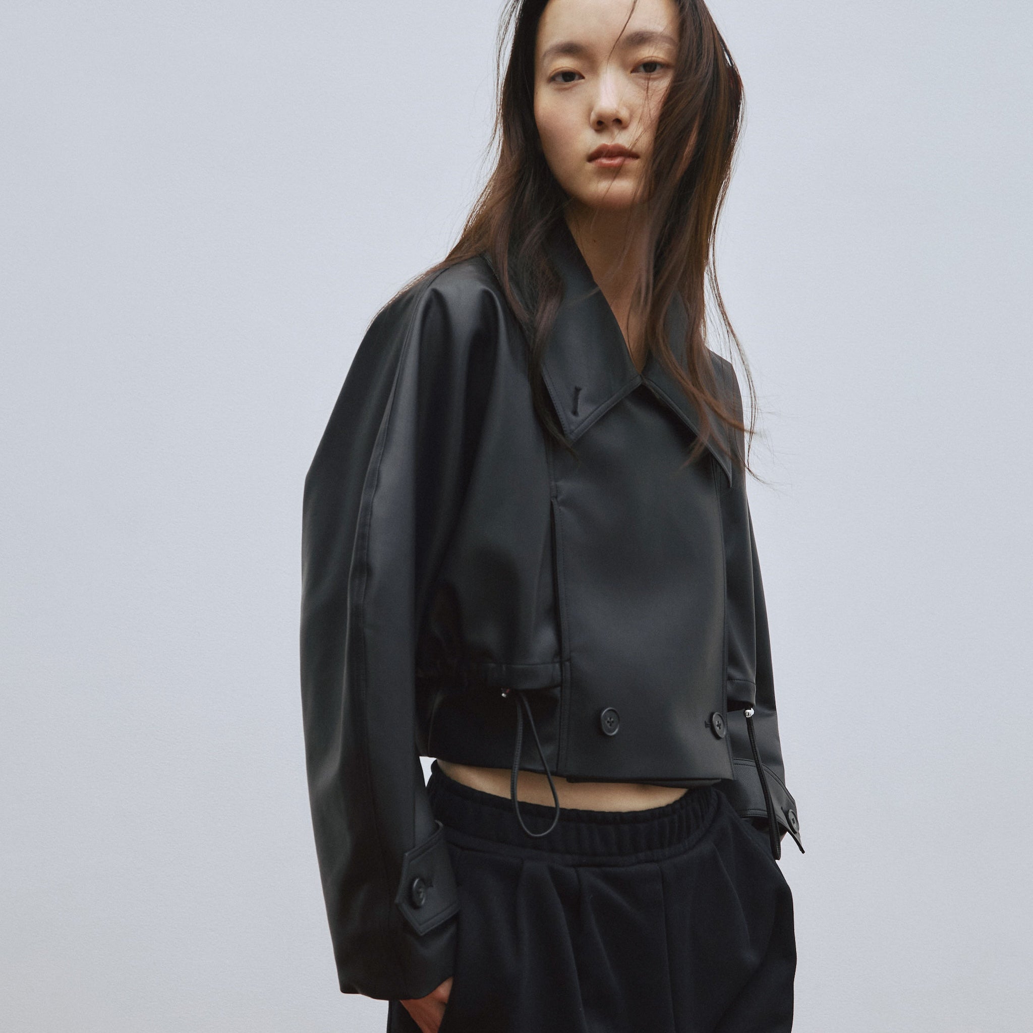 Multi collarショートトレンチコート